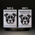 Warnshild fertiges design Bulldog & Bully & Boxer & Pittbull & Stafford