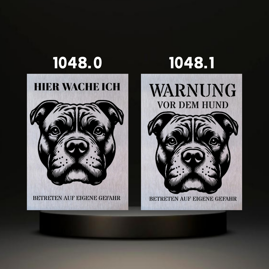 Warnshild fertiges design Bulldog & Bully & Boxer & Pittbull & Stafford