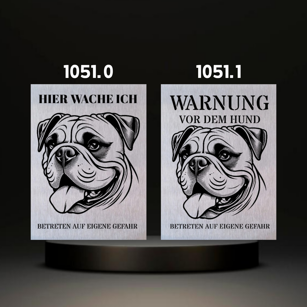 Warnshild fertiges design Bulldog & Bully & Boxer & Pittbull & Stafford