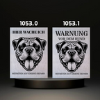 Warnshild fertiges design Bulldog & Bully & Boxer & Pittbull & Stafford
