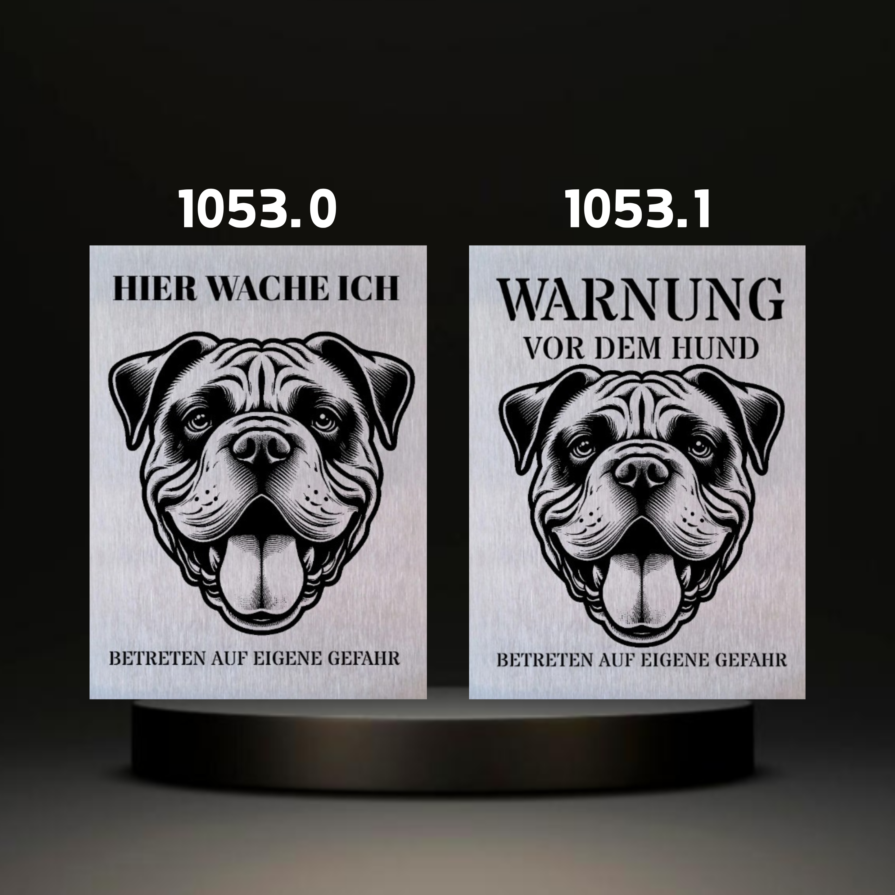 Warnshild fertiges design Bulldog & Bully & Boxer & Pittbull & Stafford
