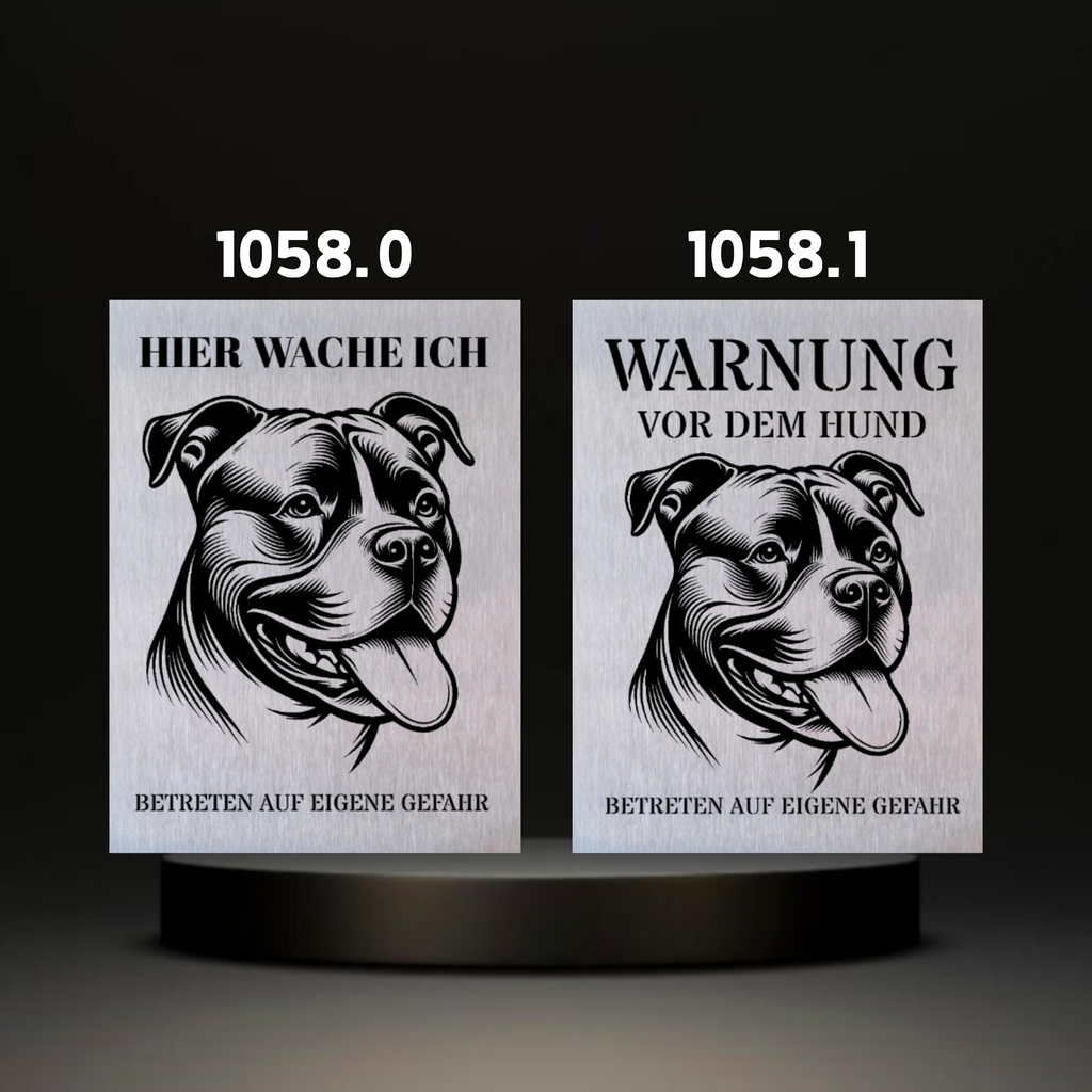 Warnshild fertiges design Bulldog & Bully & Boxer & Pittbull & Stafford