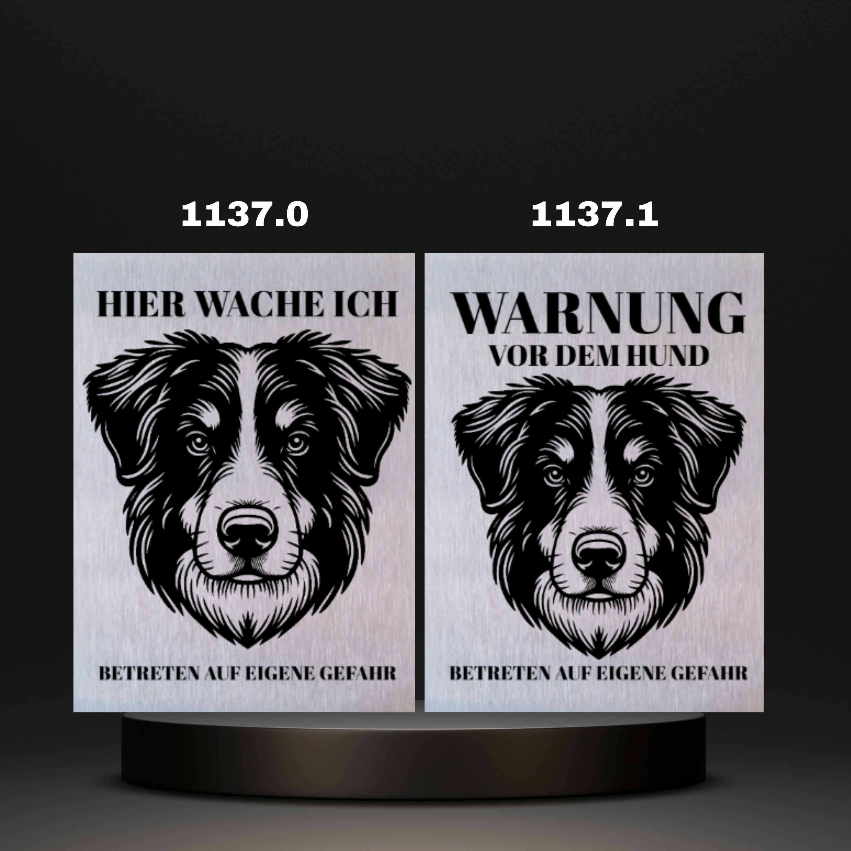 Warnshild Fertiges Design Schäferhund & Collie