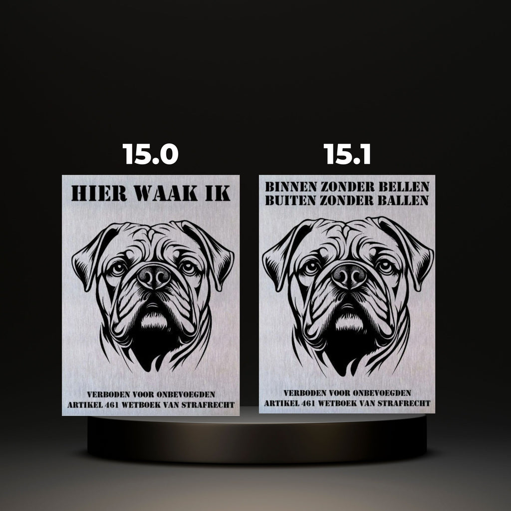 Waakbord Kant en klaar Bulldog & Bully & Boxer & Pittbull & Stafford