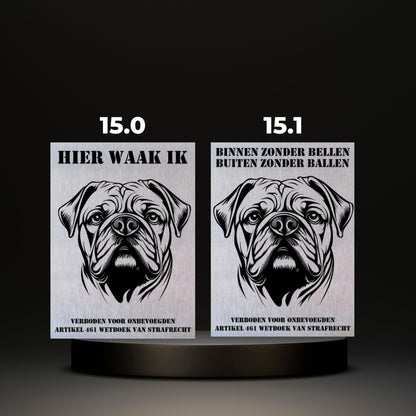 Waakbord Kant en klaar Bulldog & Bully & Boxer & Pittbull & Stafford