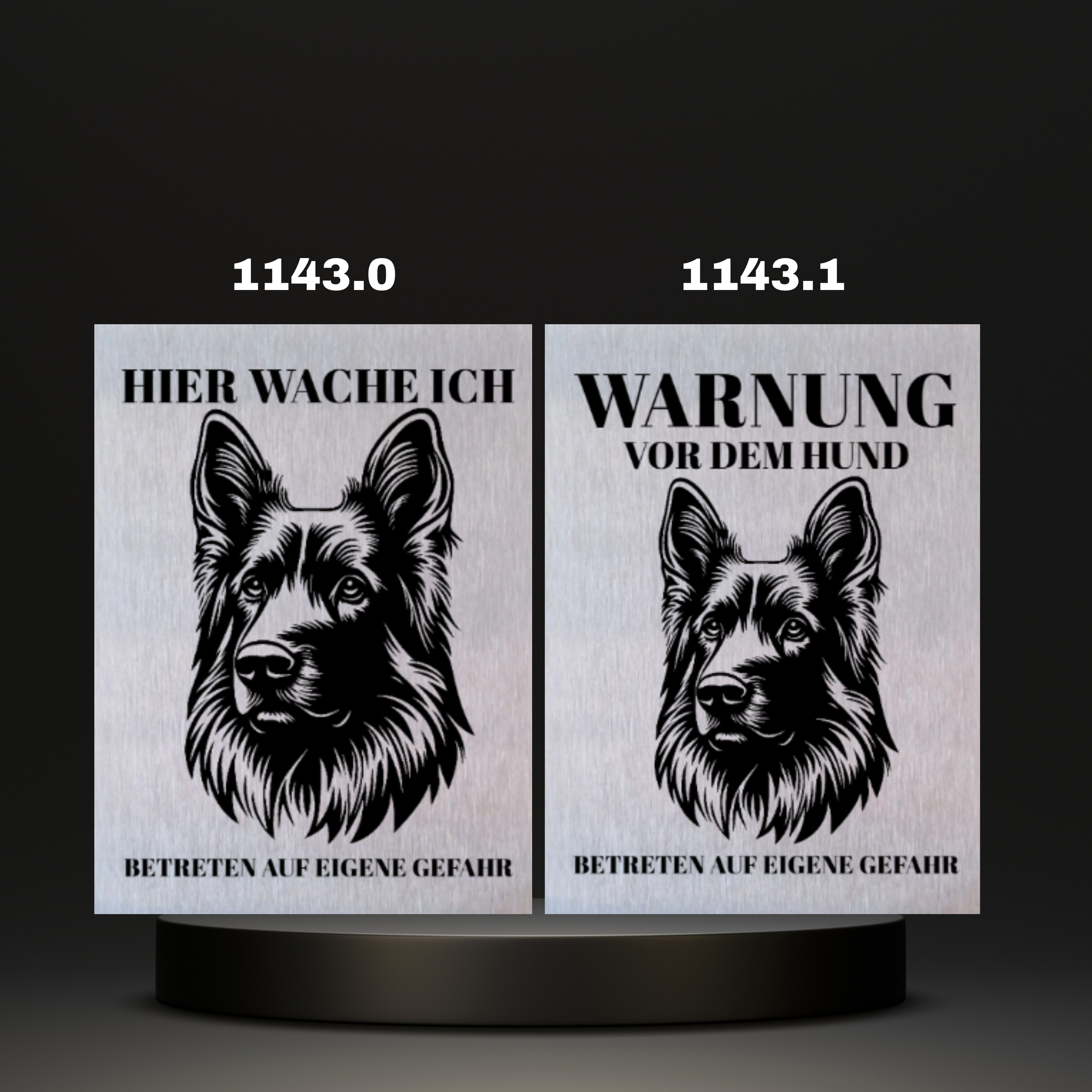 Warnshild Fertiges Design Schäferhund & Collie
