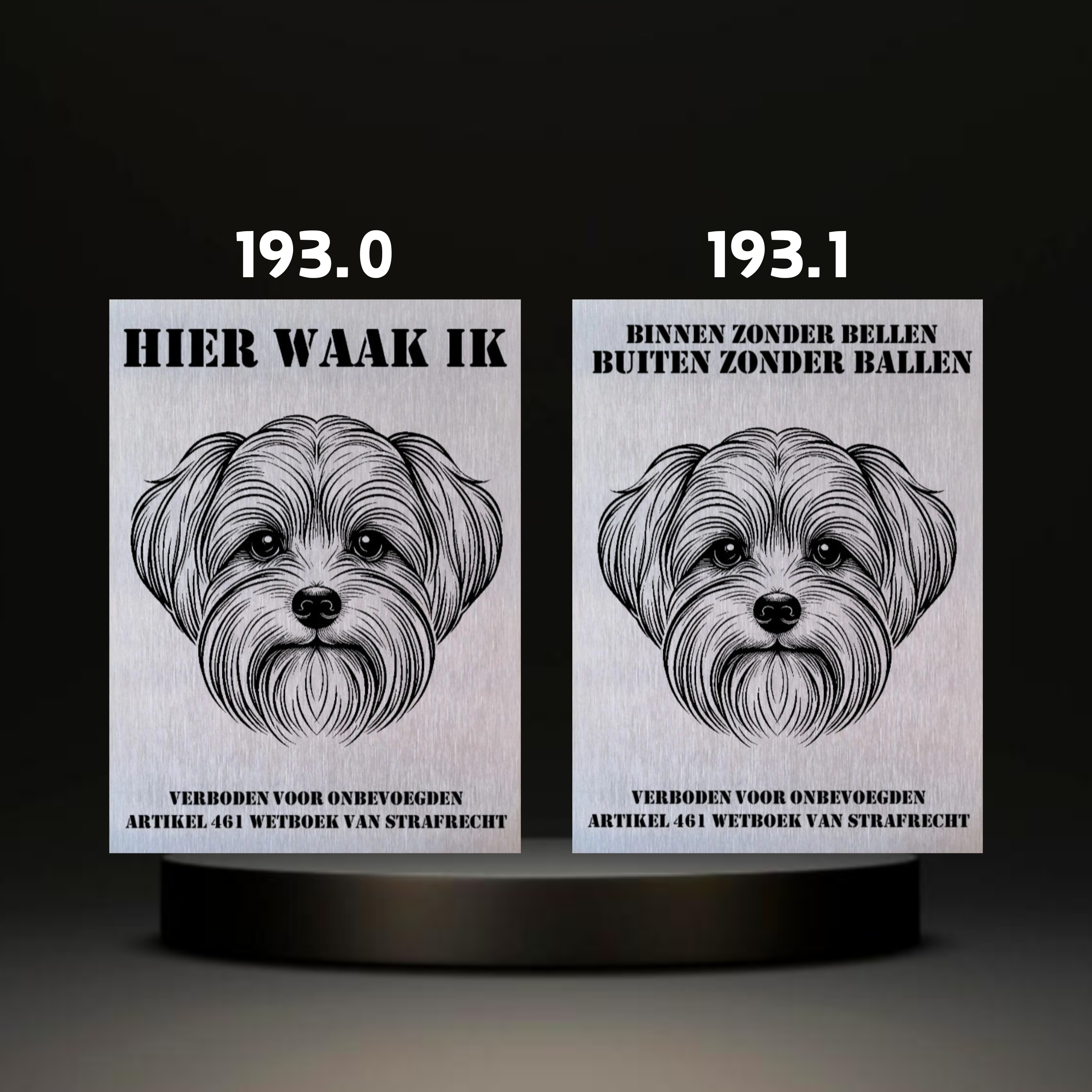 Waakbord Kant en klaar Malthees & Leeuwhondje & Chihuahua & Keeshond
