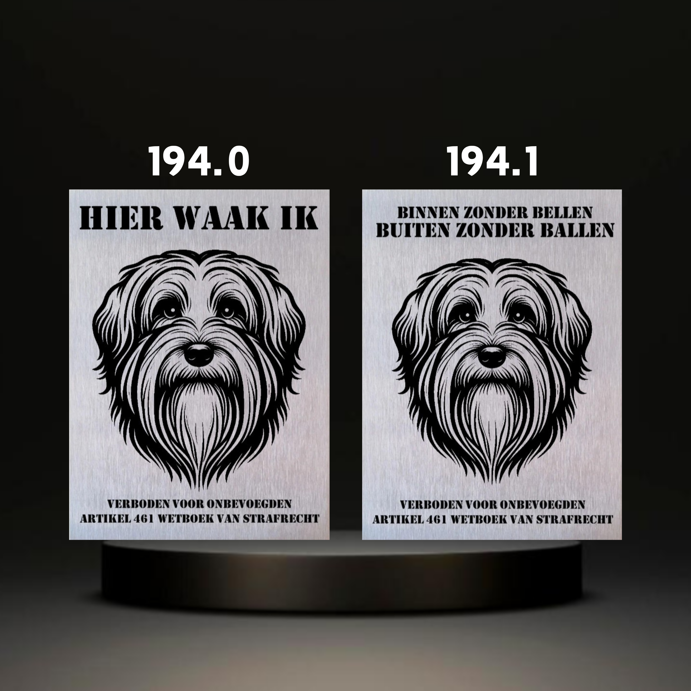 Waakbord Kant en klaar Mops & Pekinees & Shiz Tzu & Havenezer