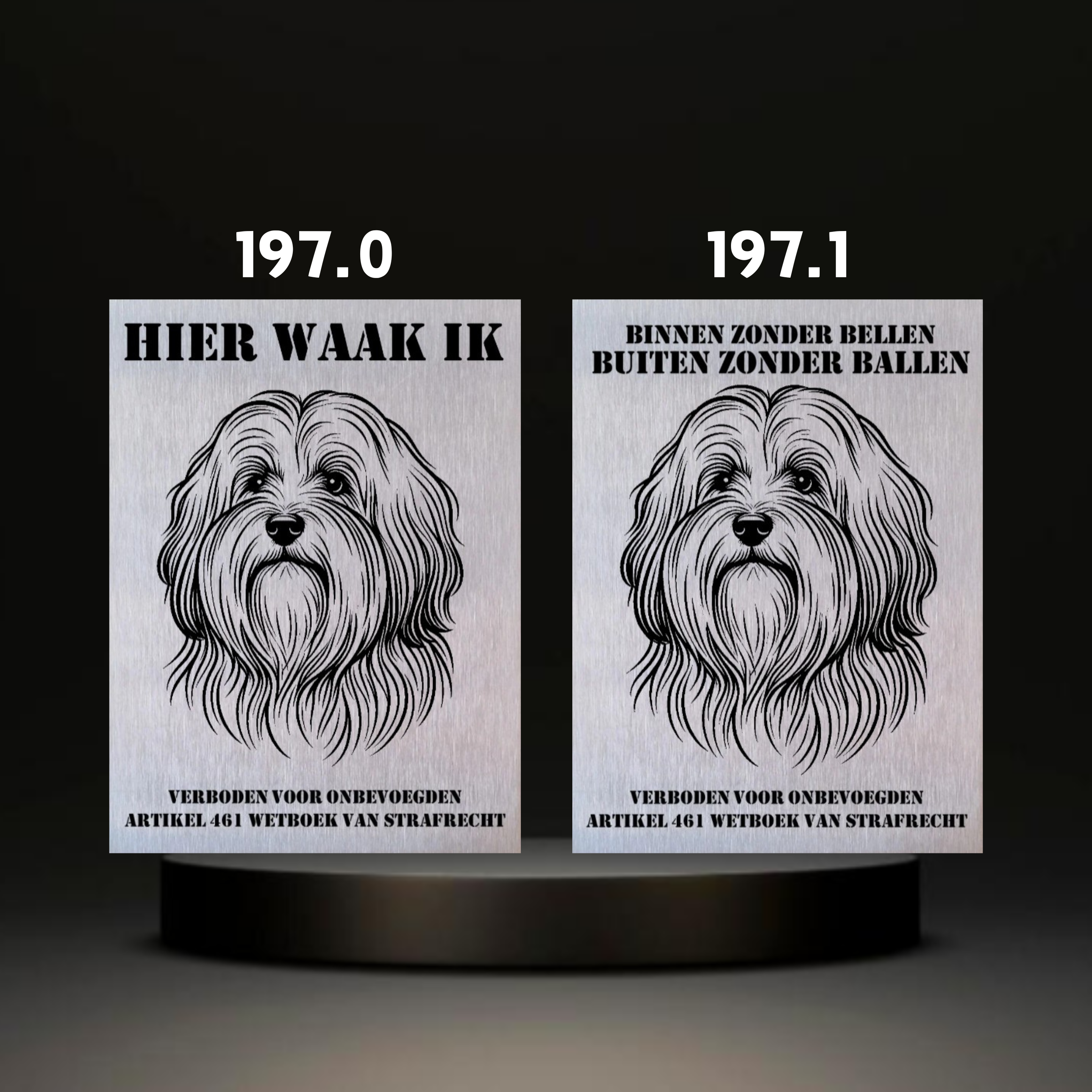 Waakbord Kant en klaar Mops & Pekinees & Shiz Tzu & Havenezer