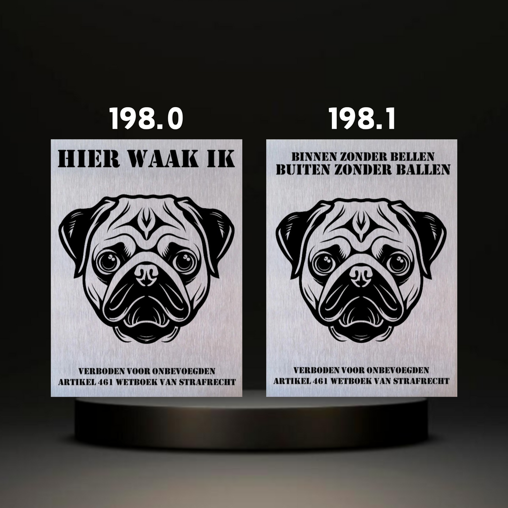 Waakbord Kant en klaar Mops & Pekinees & Shiz Tzu & Havenezer