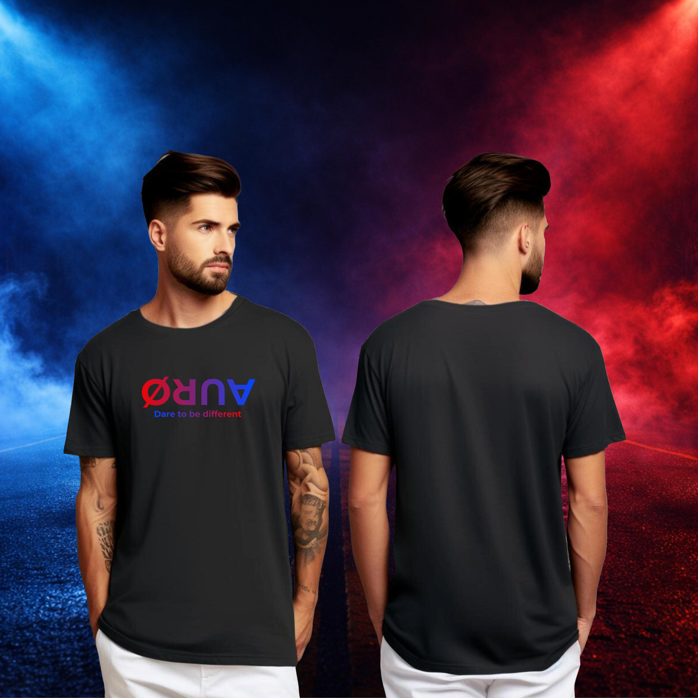 AurØ Streetwear Tshirt Dare to be Different(Logo borst)