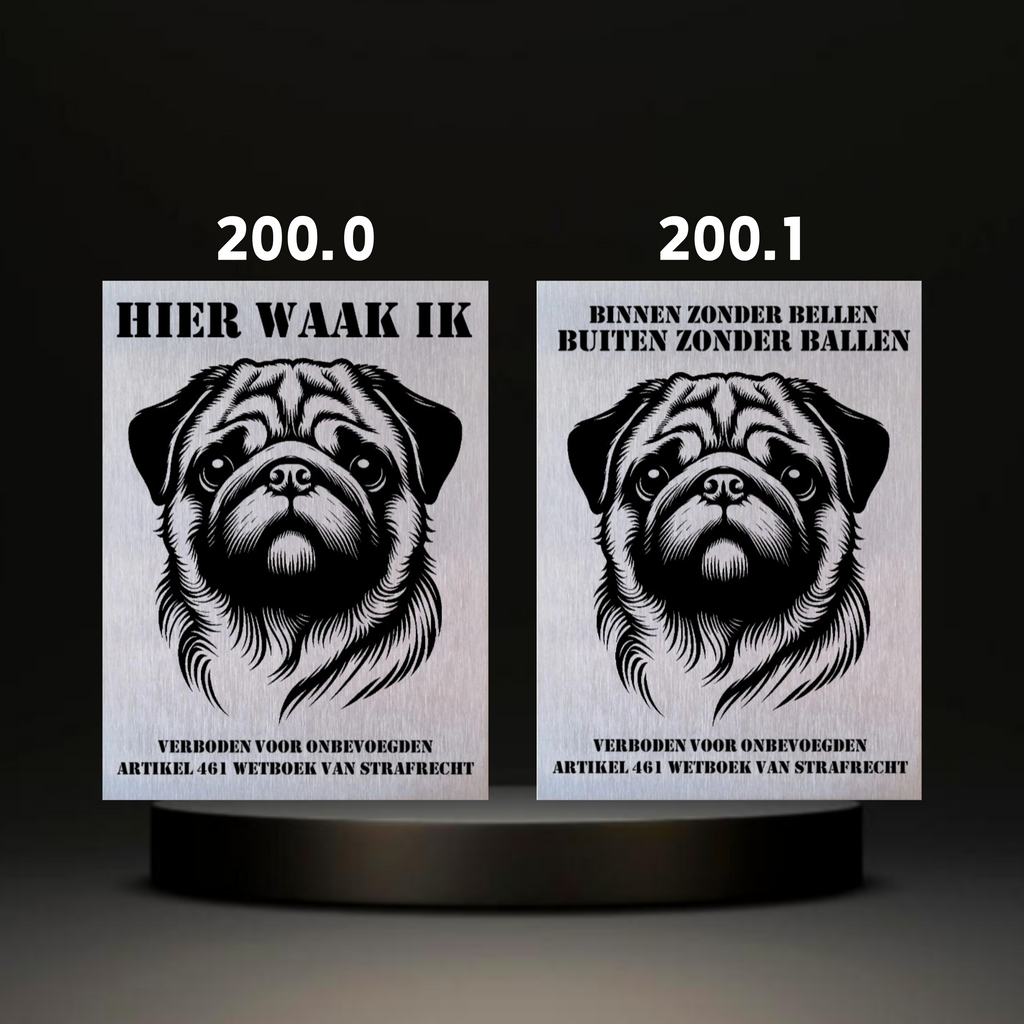 Waakbord Kant en klaar Mops & Pekinees & Shiz Tzu & Havenezer