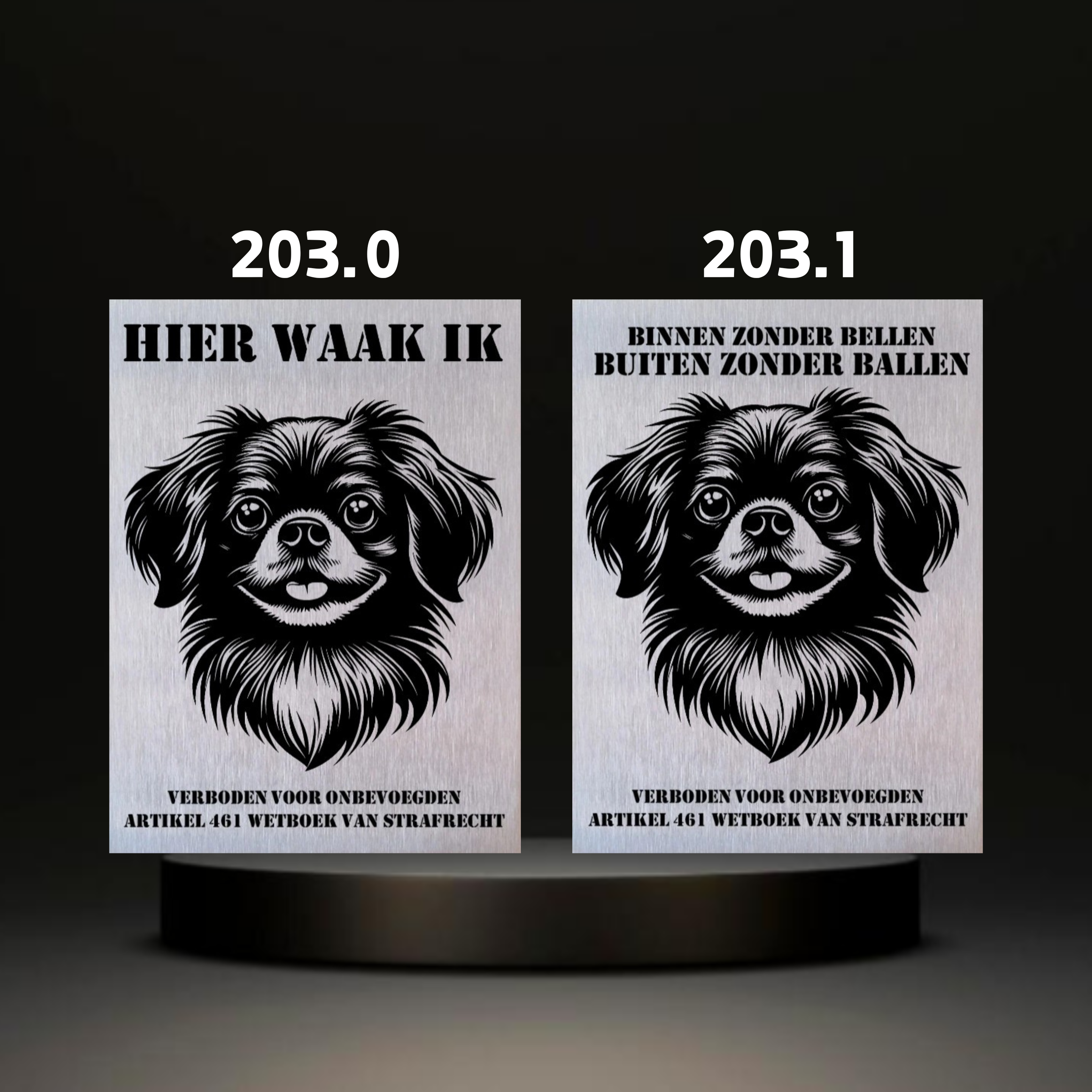 Waakbord Kant en klaar Mops & Pekinees & Shiz Tzu & Havenezer