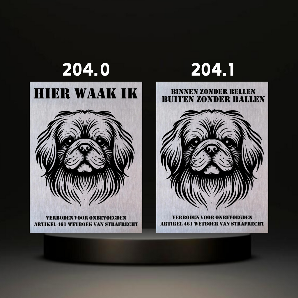 Waakbord Kant en klaar Mops & Pekinees & Shiz Tzu & Havenezer