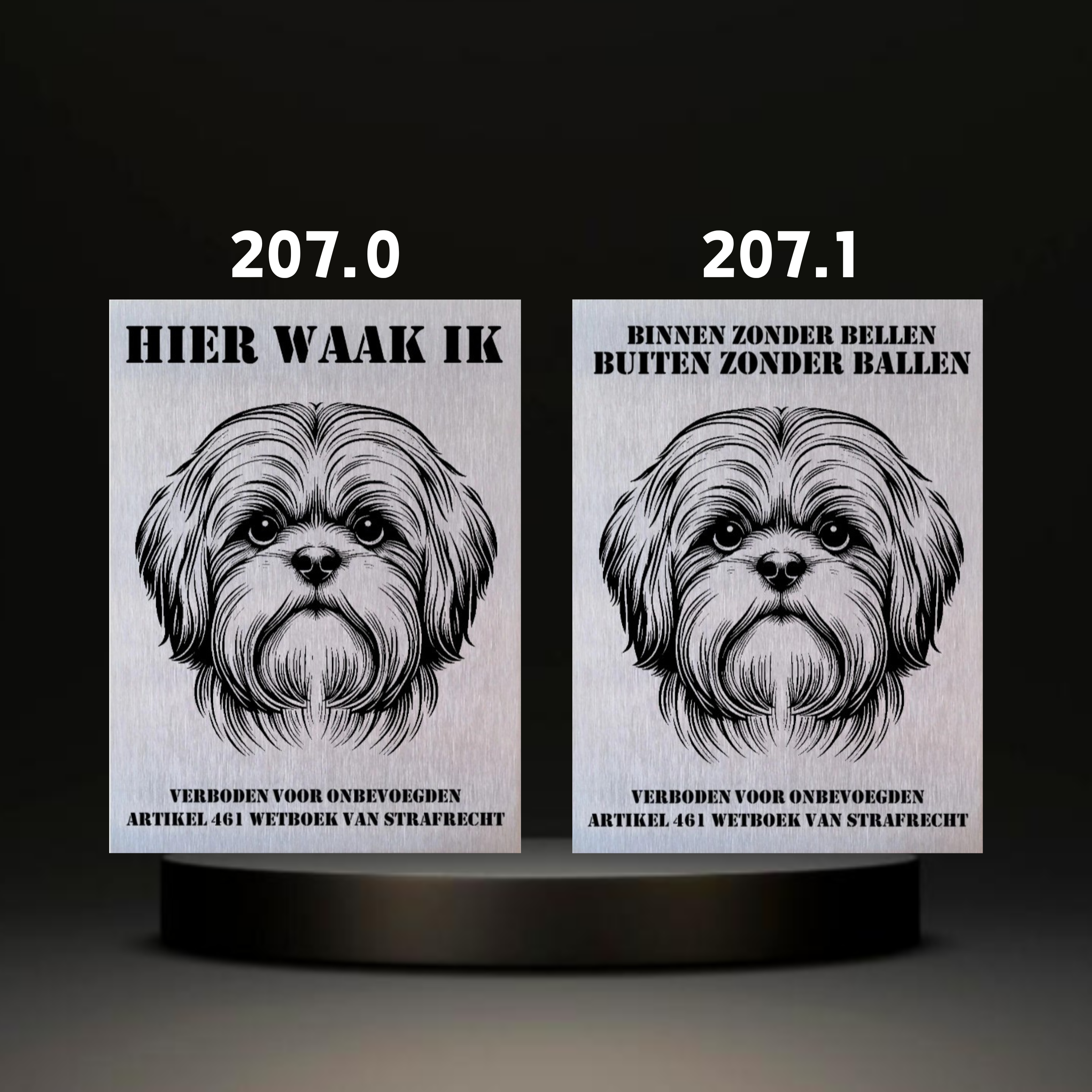 Waakbord Kant en klaar Mops & Pekinees & Shiz Tzu & Havenezer