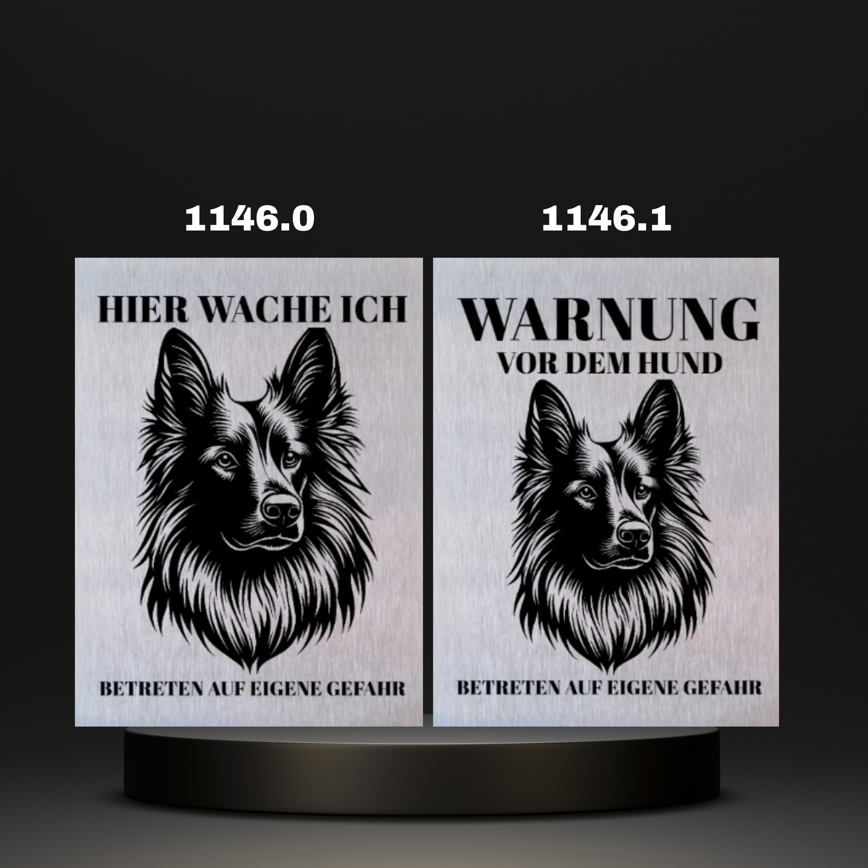 Warnshild Fertiges Design Schäferhund & Collie