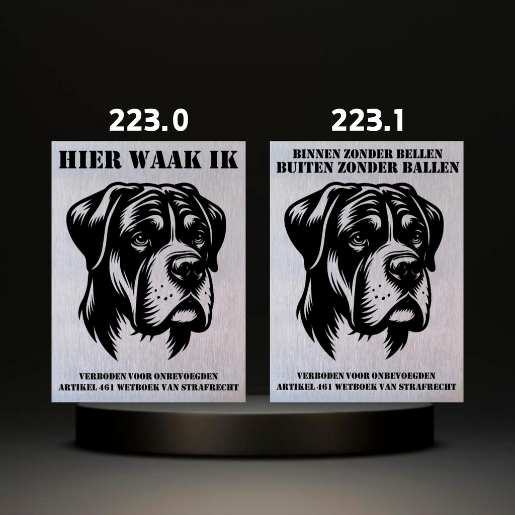 Waakbord Kant en klaar Rottweiler & Mastiff & Bordeaux dog & Argetijnse dog