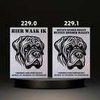 Waakbord Kant en klaar Rottweiler & Mastiff & Bordeaux dog & Argetijnse dog