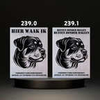 Waakbord Kant en klaar Rottweiler & Mastiff & Bordeaux dog & Argetijnse dog