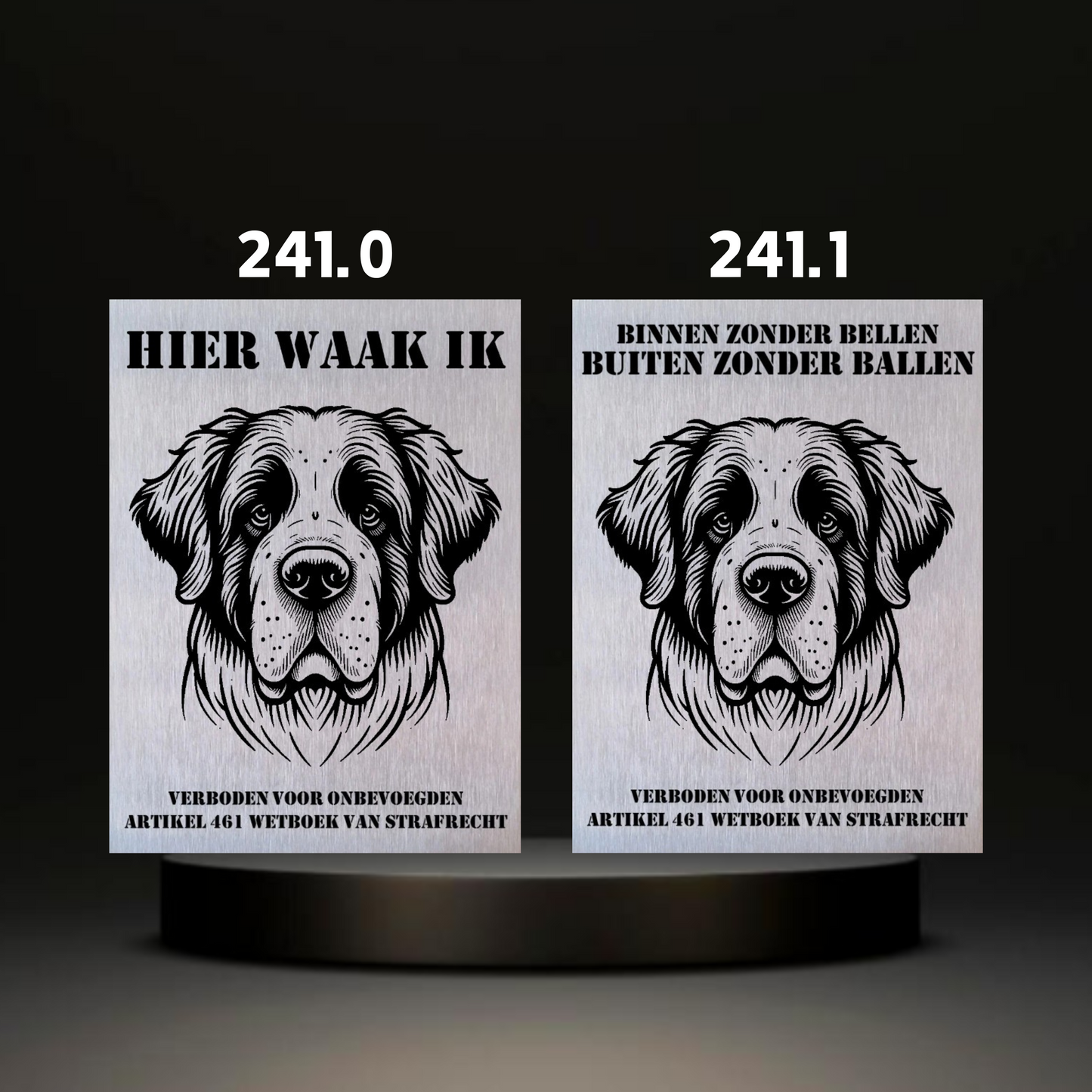 Warnschild Fertiges Design Bernhardiner, Schäferhund und Setter