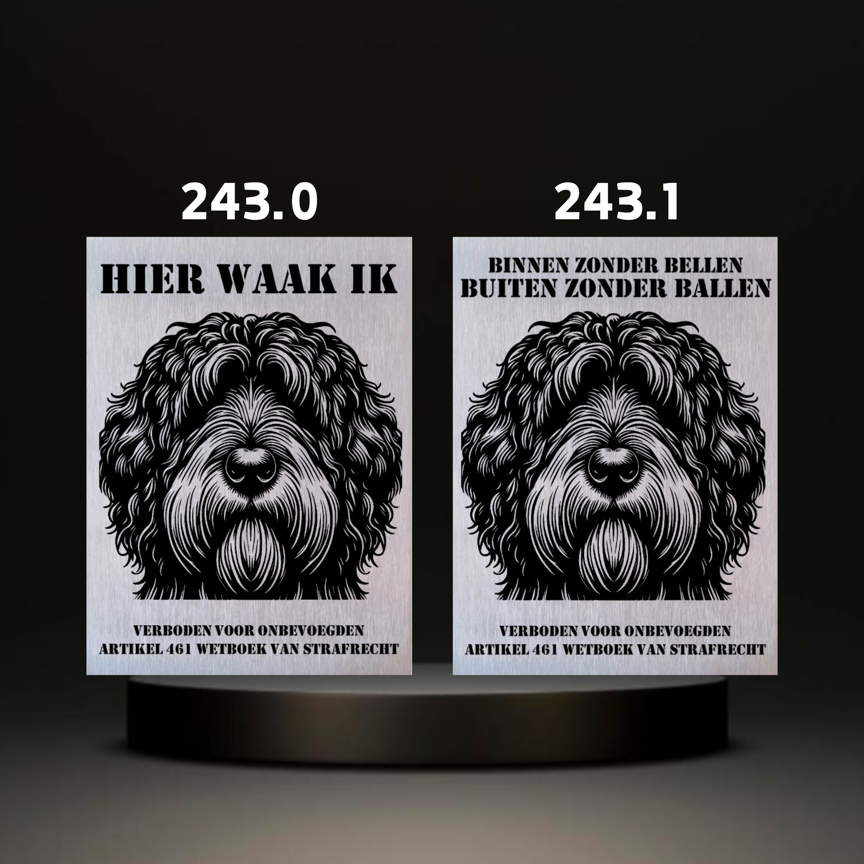 Waakbord Kant en klaar Sint bernhard & Sheepdog & Setter