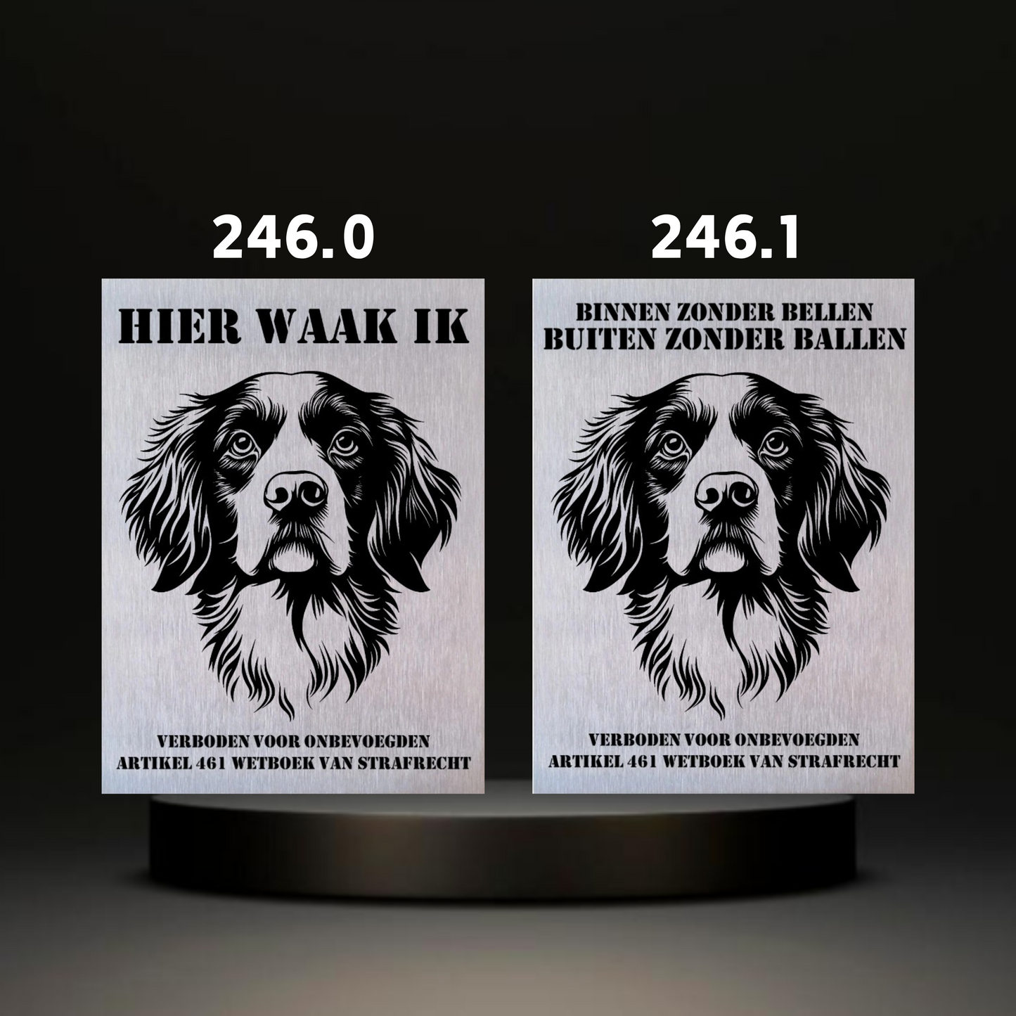 Warnschild Fertiges Design Bernhardiner, Schäferhund und Setter