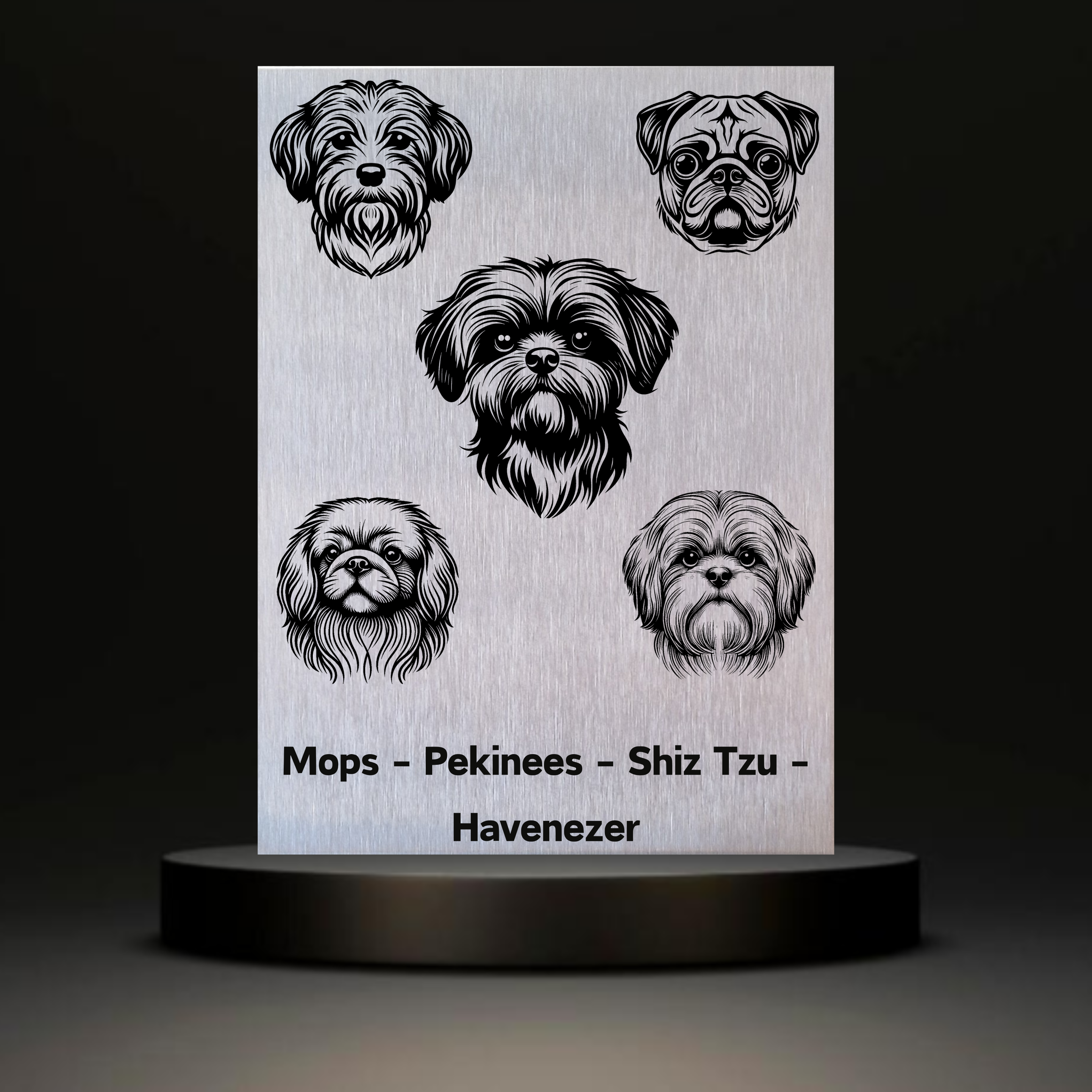 Waakbord Kant en klaar Mops & Pekinees & Shiz Tzu & Havenezer