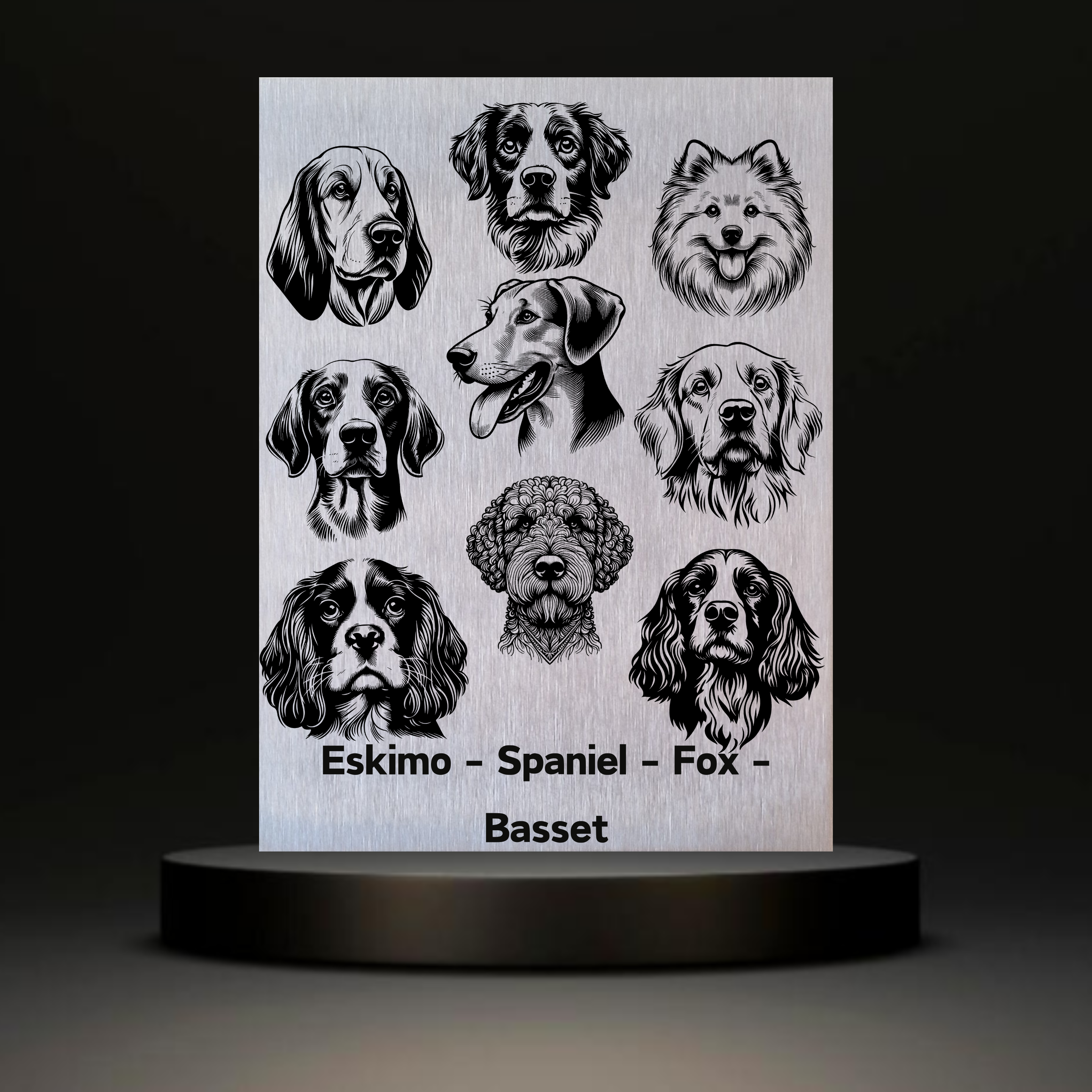 Waakbord Kant en klaar Eskimo & Spaniel & Fox & Basset