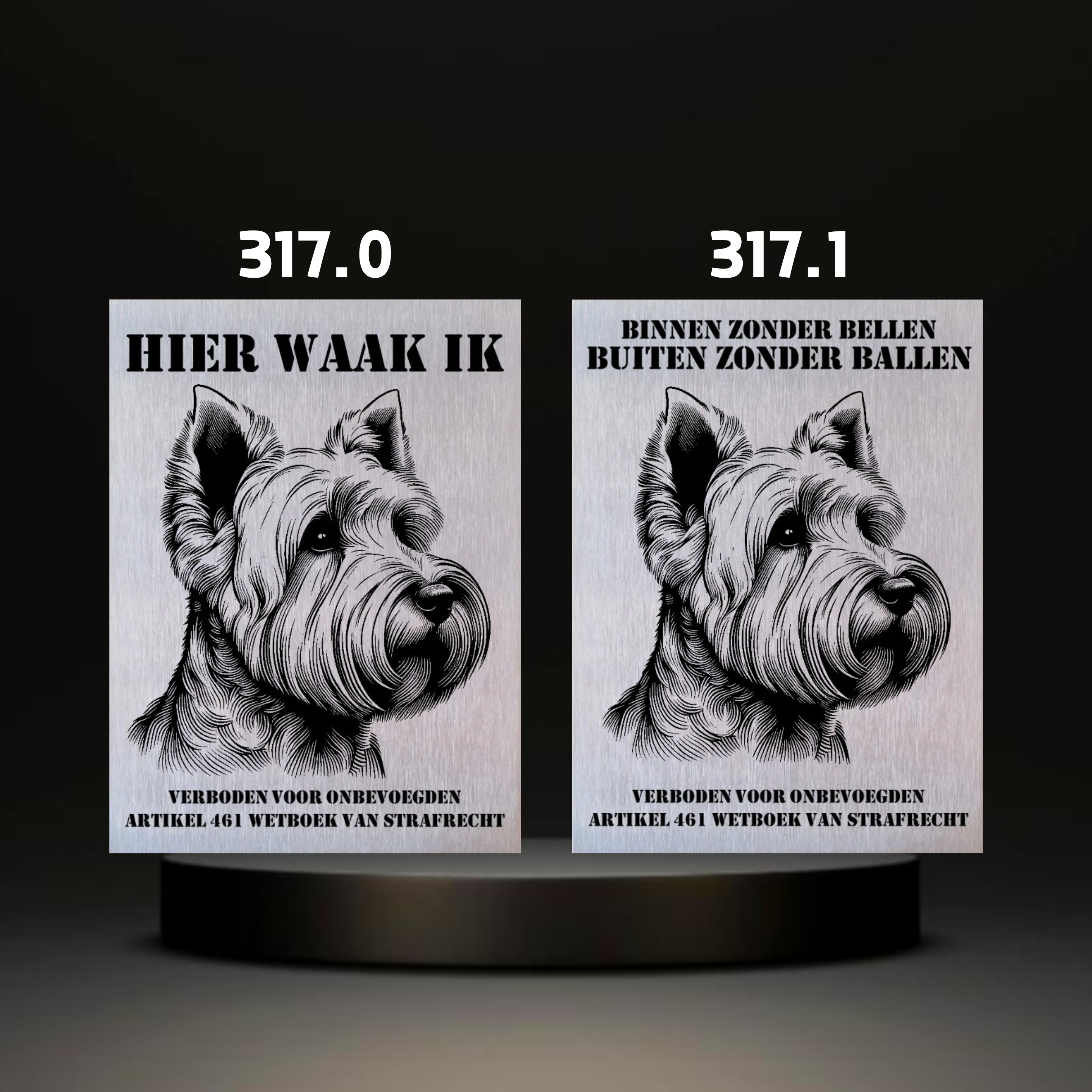 Waakbord Kant en klaar Terriërs & Teckel
