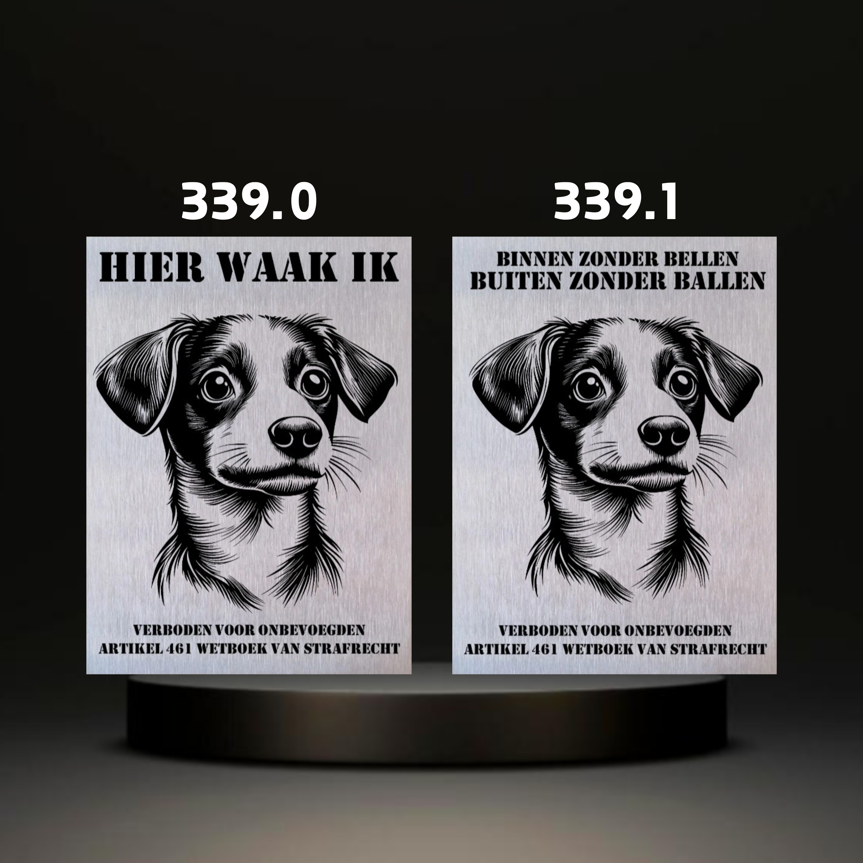 Waakbord Kant en klaar Windhond & Waterhond & Otterhond & Markiesje & Poedel