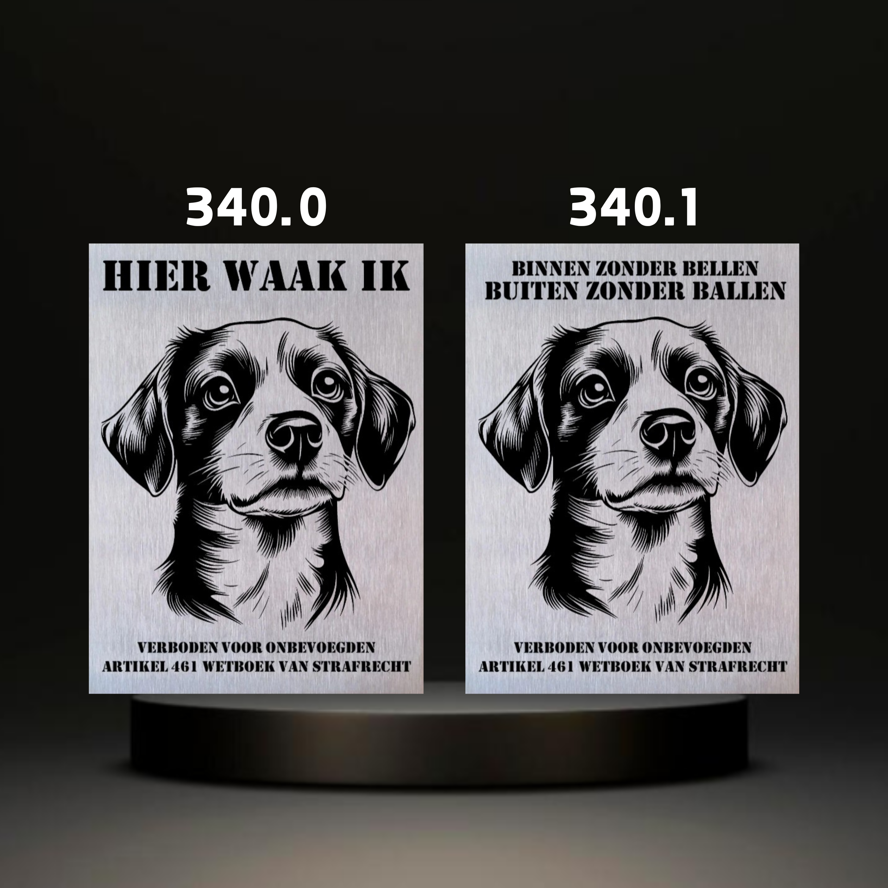 Waakbord Kant en klaar Windhond & Waterhond & Otterhond & Markiesje & Poedel
