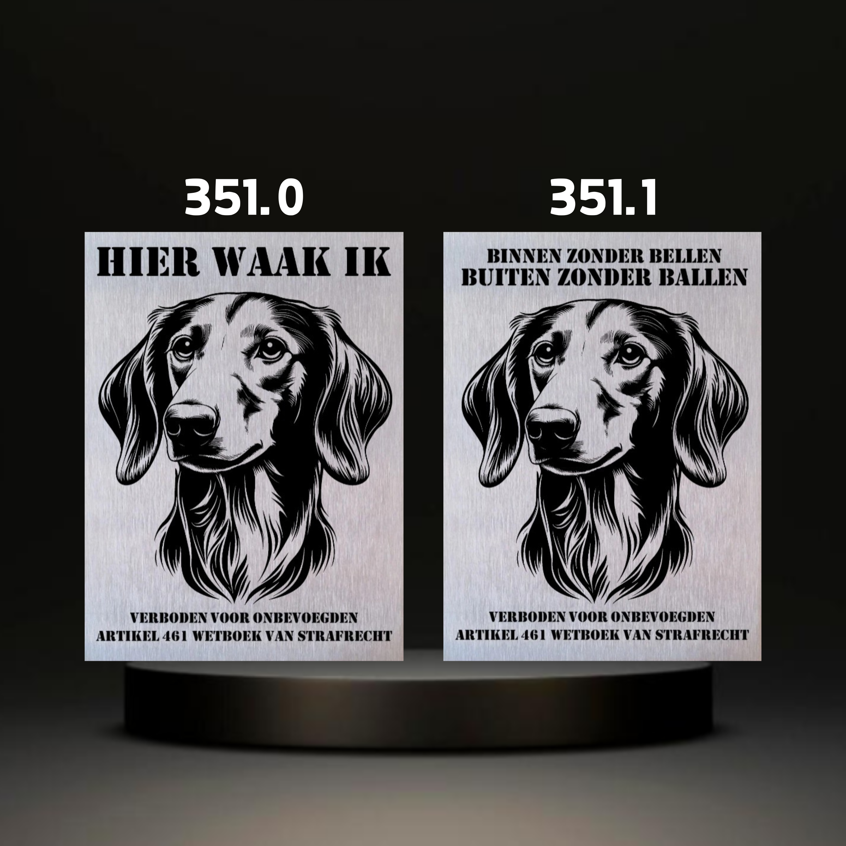 Waakbord Kant en klaar Windhond & Waterhond & Otterhond & Markiesje & Poedel