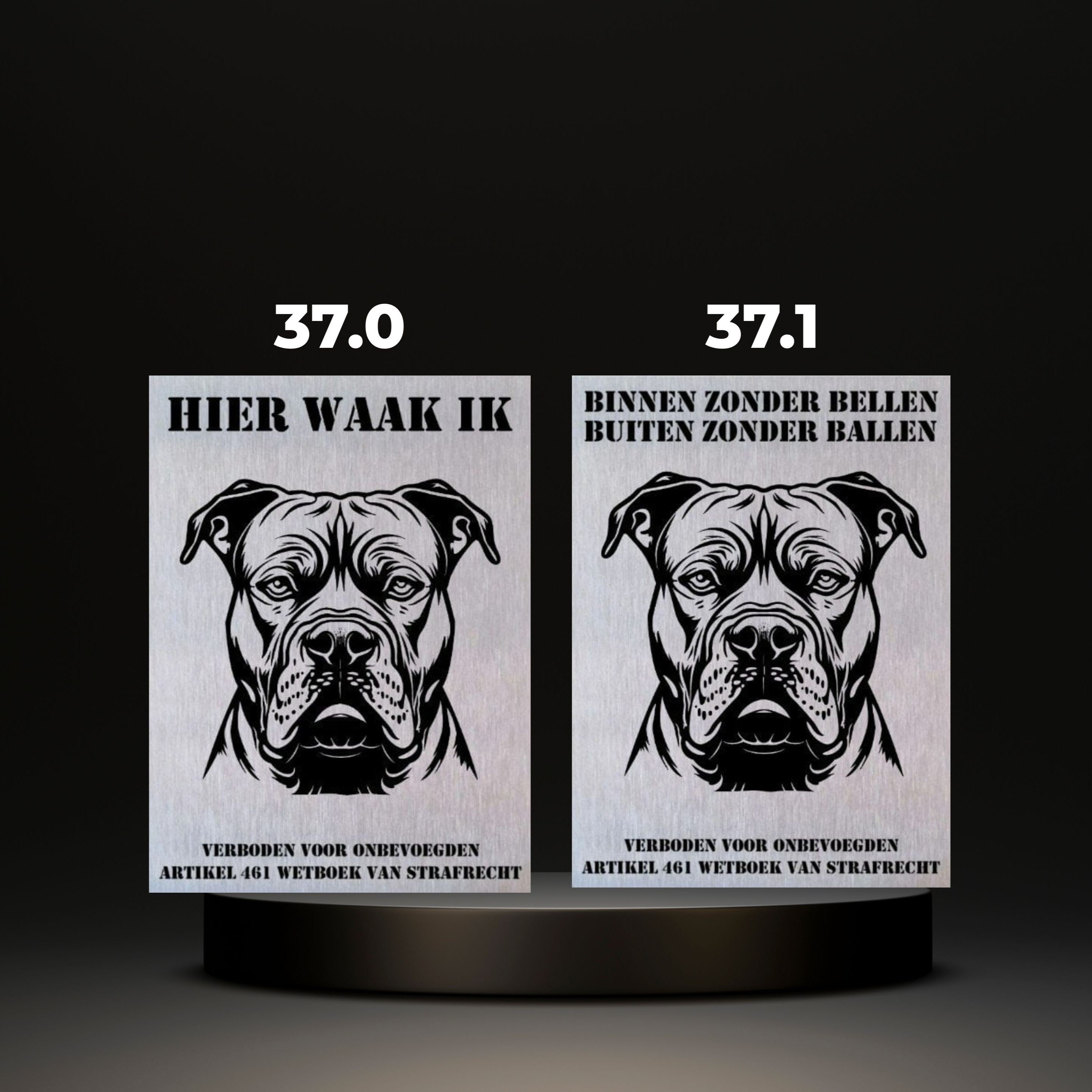 Waakbord Kant en klaar Bulldog & Bully & Boxer & Pittbull & Stafford