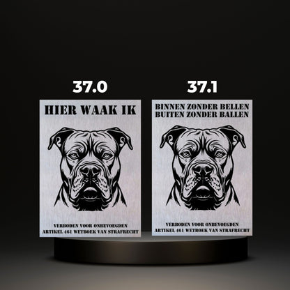 Waakbord Kant en klaar Bulldog & Bully & Boxer & Pittbull & Stafford