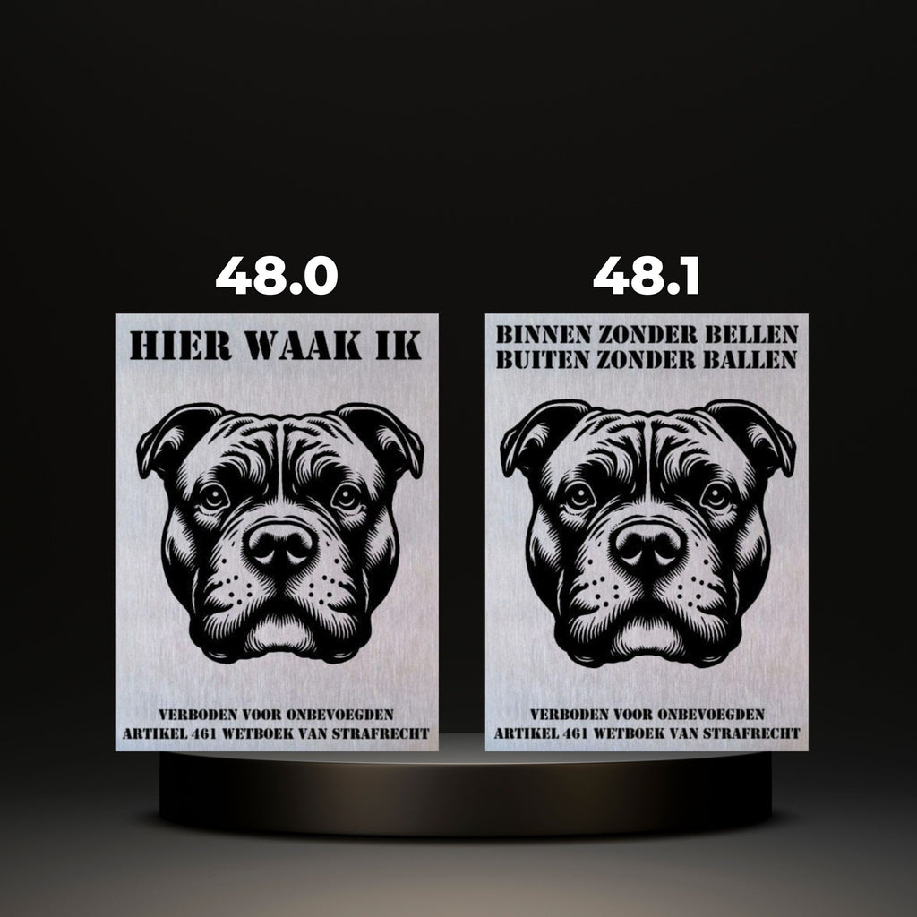 Waakbord Kant en klaar Bulldog & Bully & Boxer & Pittbull & Stafford