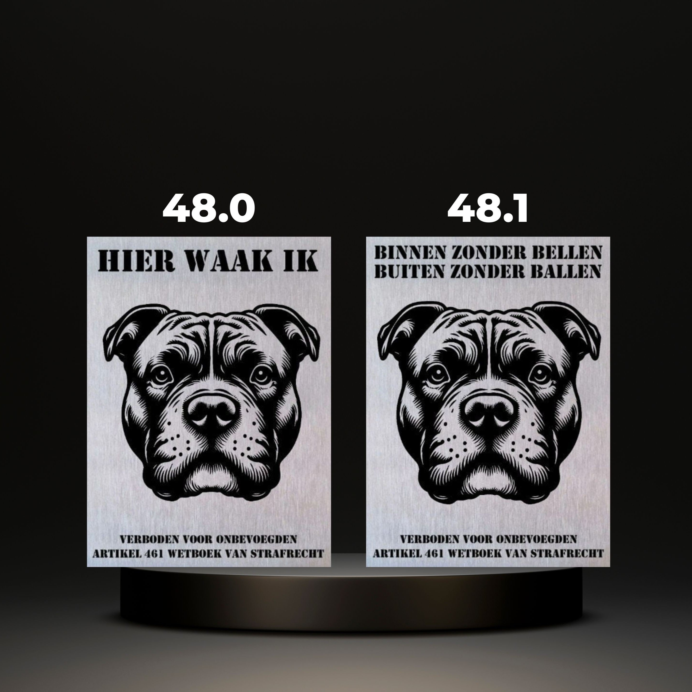 Waakbord Kant en klaar Bulldog & Bully & Boxer & Pittbull & Stafford