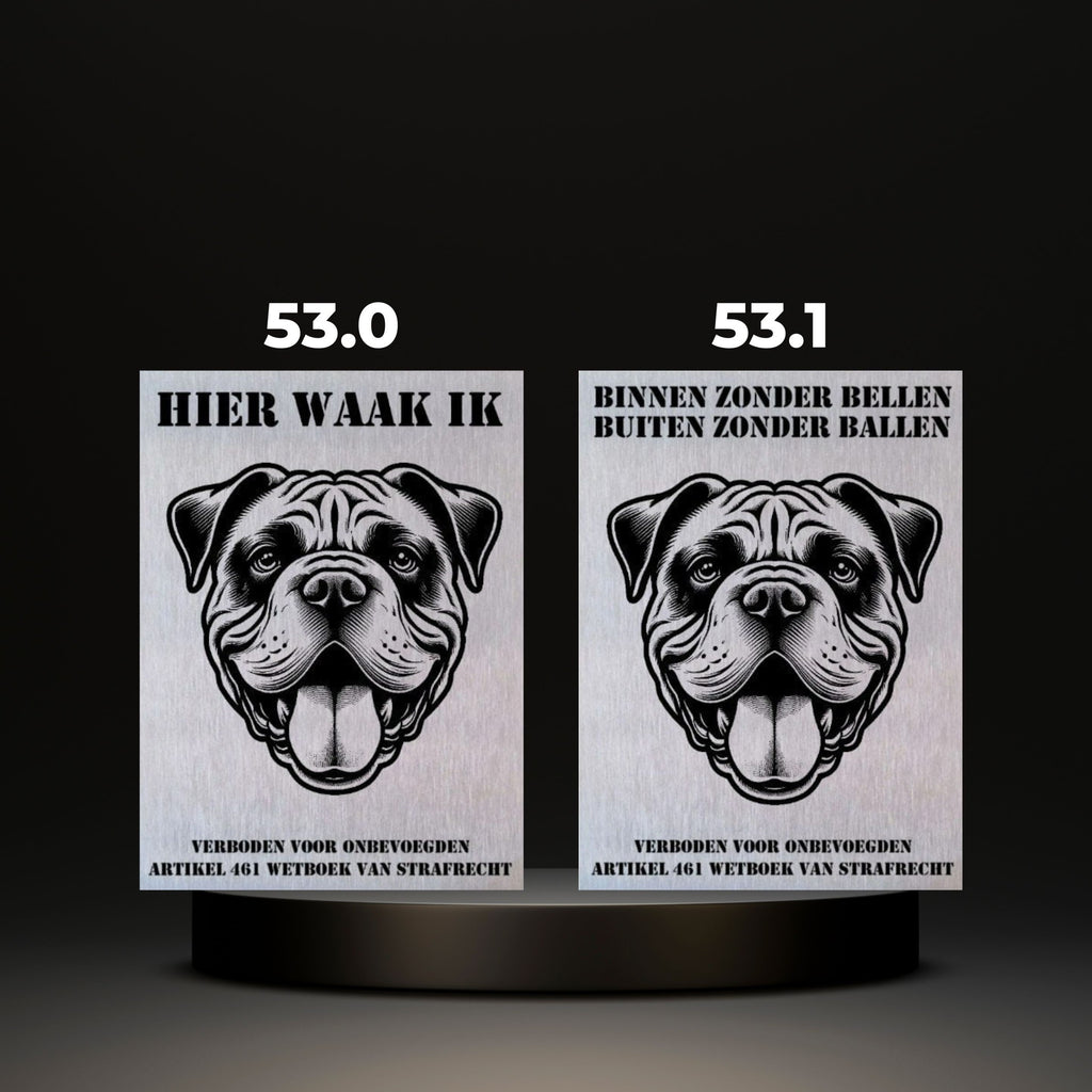 Waakbord Kant en klaar Bulldog & Bully & Boxer & Pittbull & Stafford
