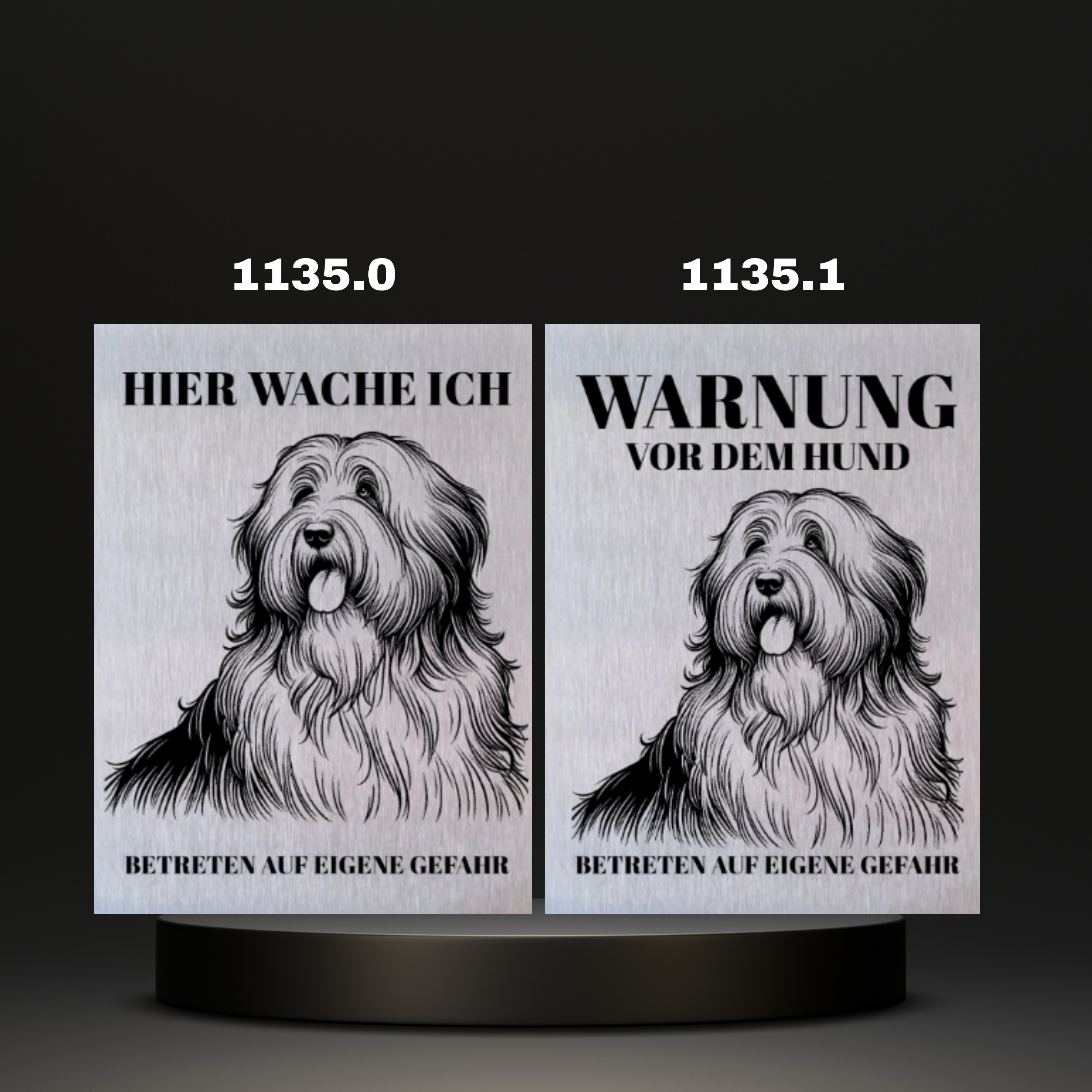 Warnshild Fertiges Design Schäferhund & Collie