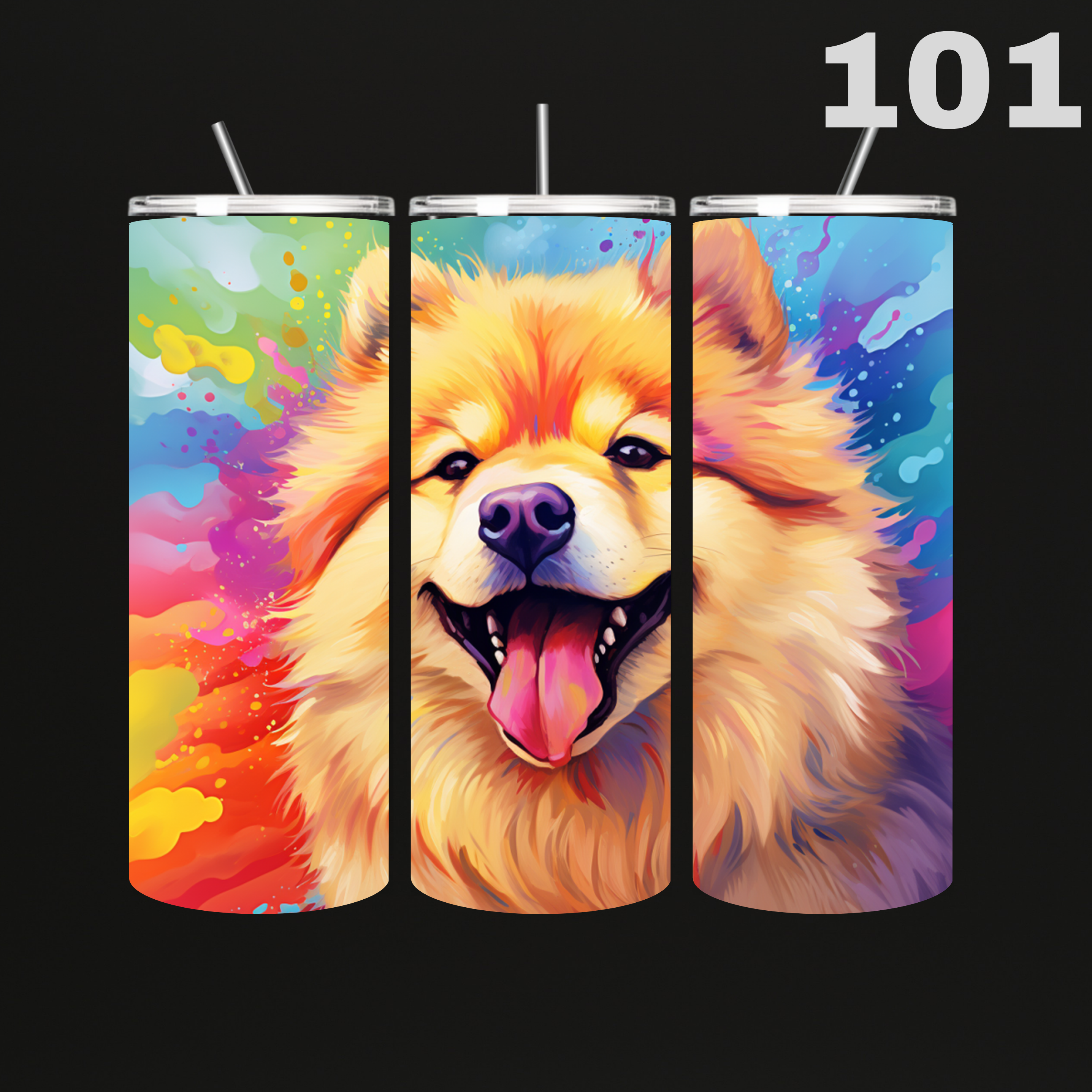 Tumbler Hond Aquarel