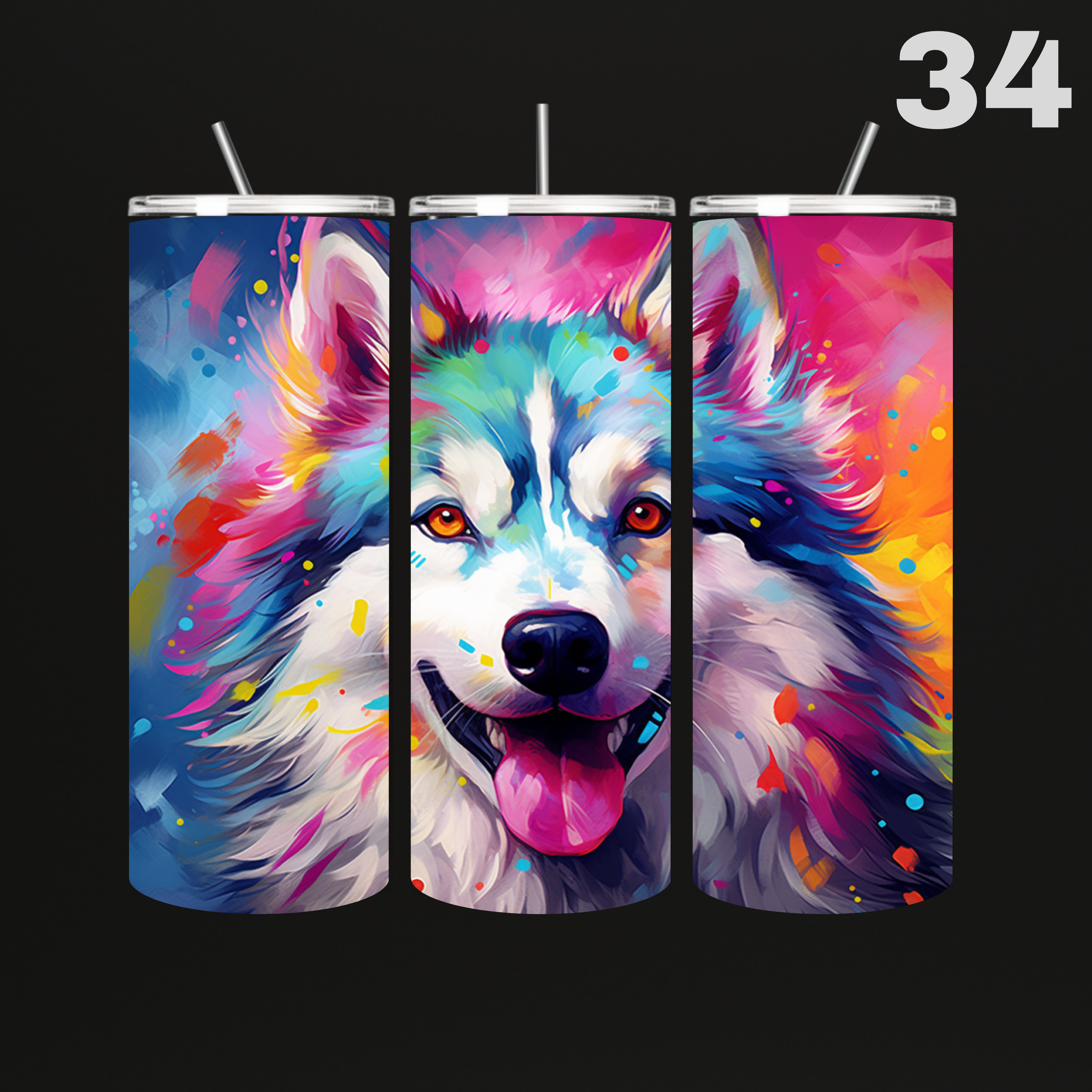 Tumbler Hond Aquarel