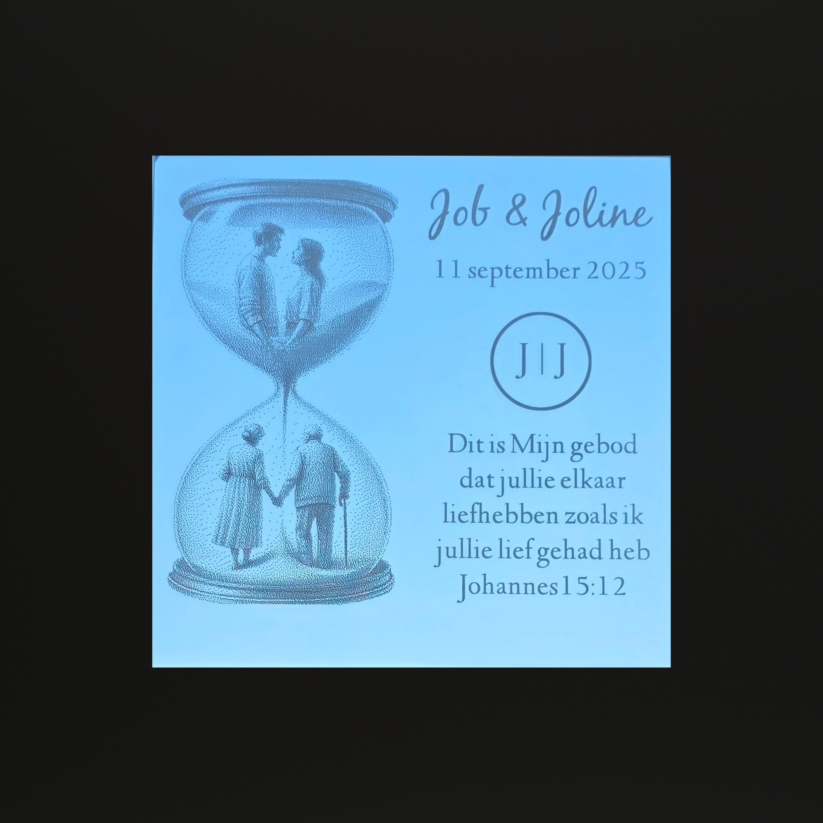 Luxe spiegel met gravure 30x30cm