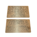 Houten Inlegpuzzels Cijfers en Letters