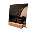 Houten standaard voor spiegel 20x20cm met ledverlichting