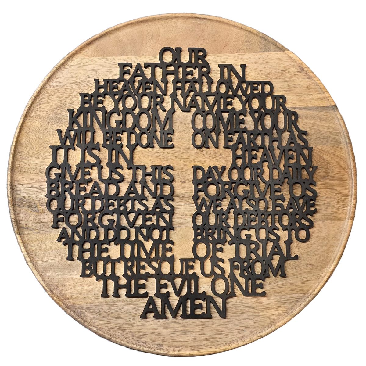 Houten Onze Vader bord