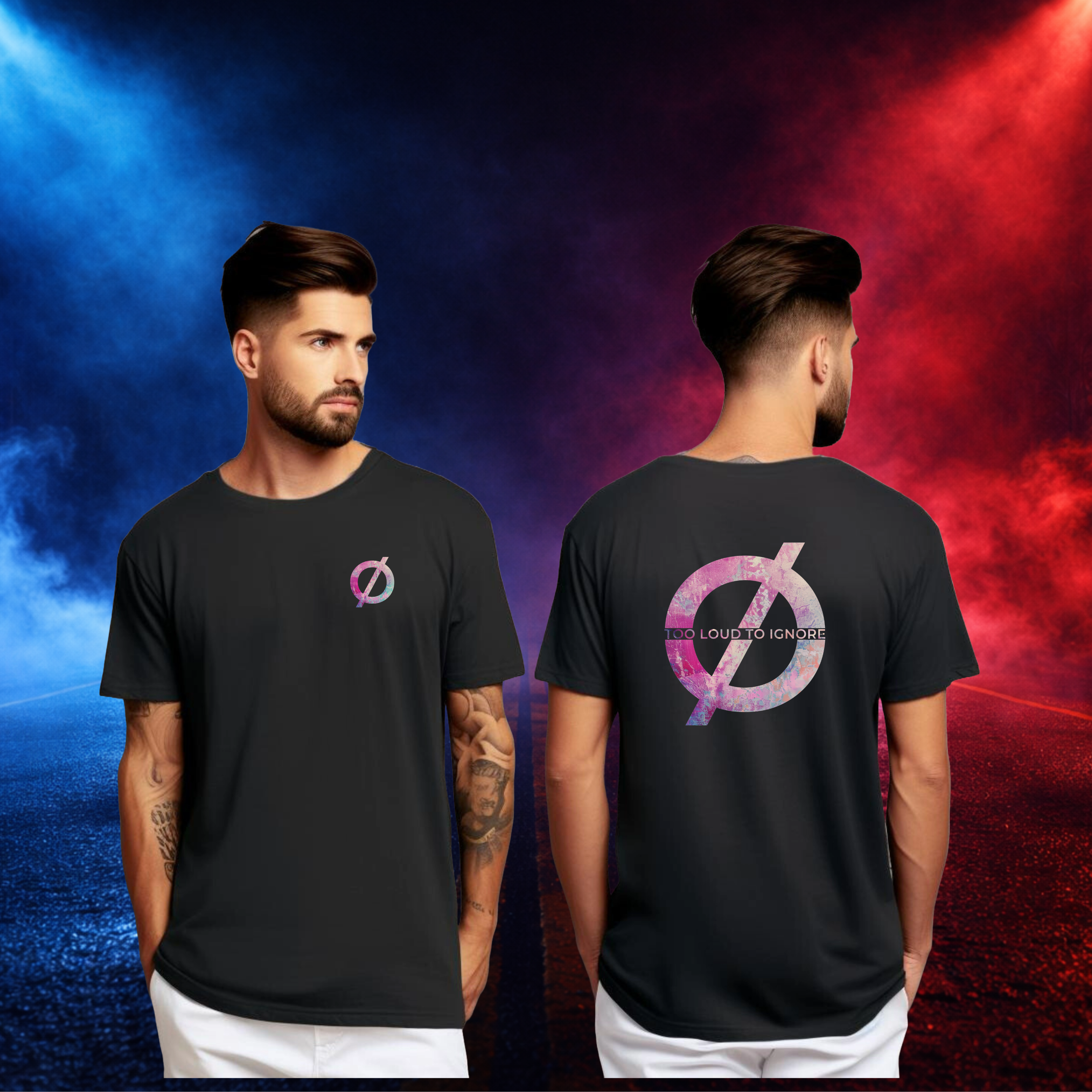 AurØ Streetwear Tshirt Too Loud (Logo borst en rug)