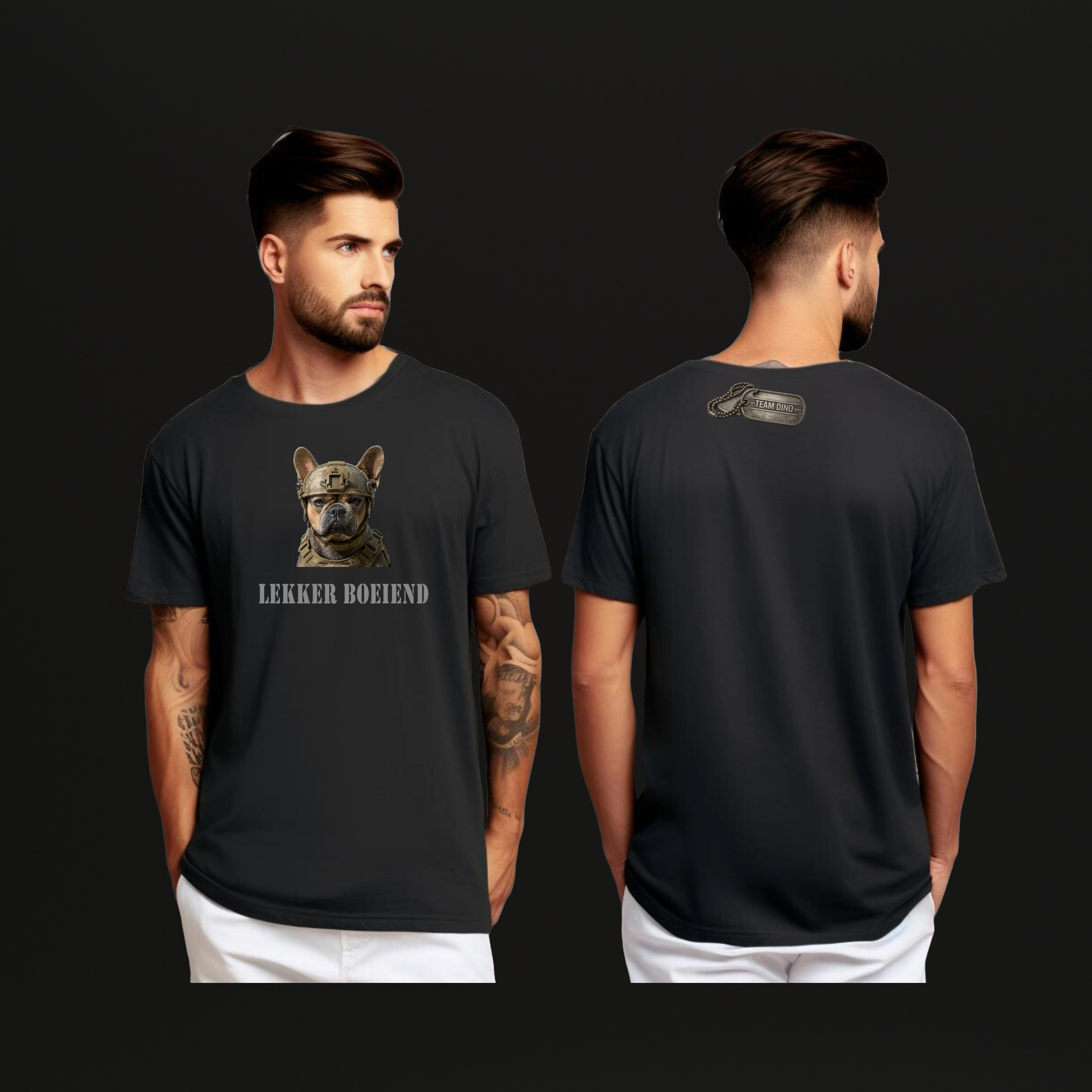 LGS Denise Team Dino Tshirt Army zwart
