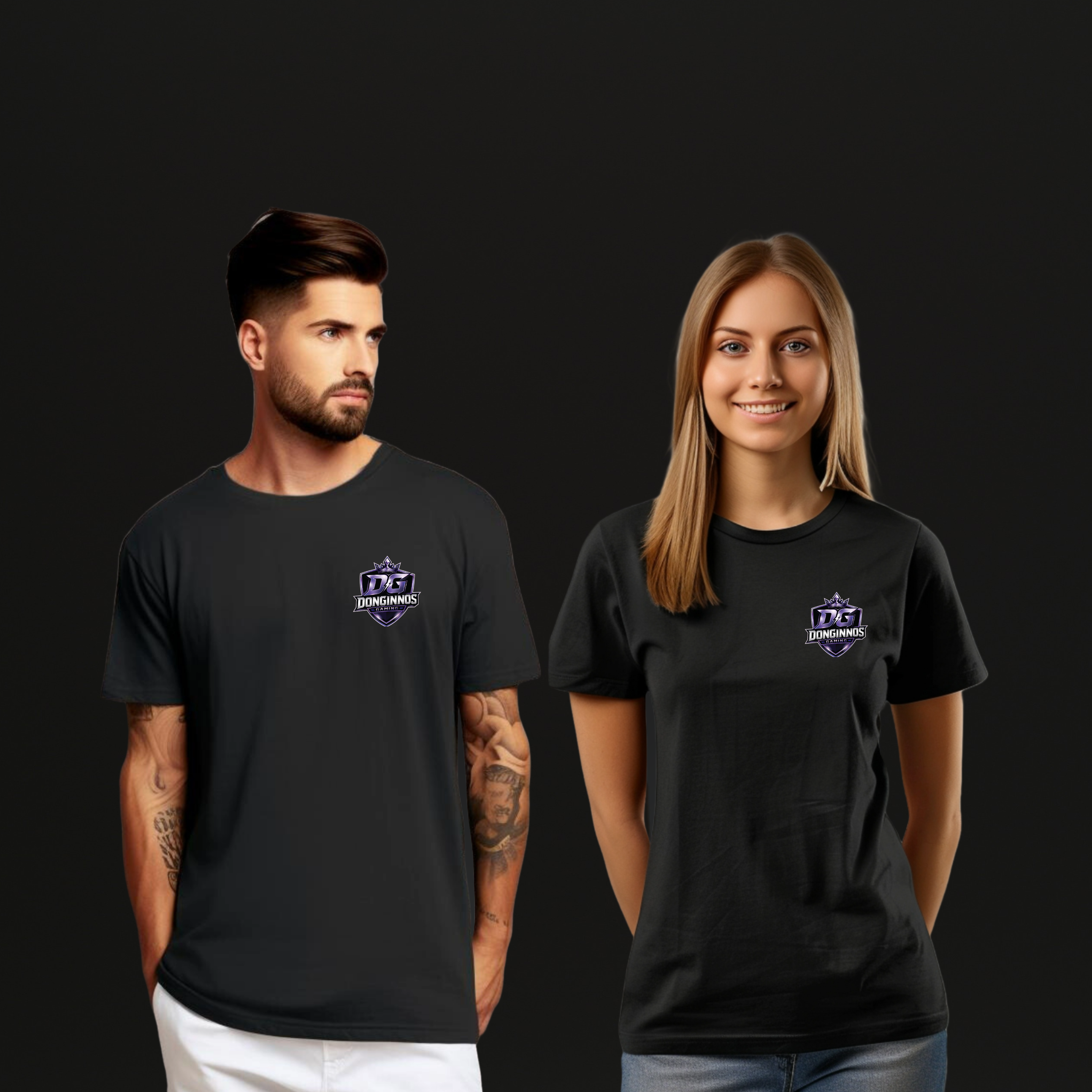 DonGinnos Tshirt Zwart (alleen borstlogo klein)