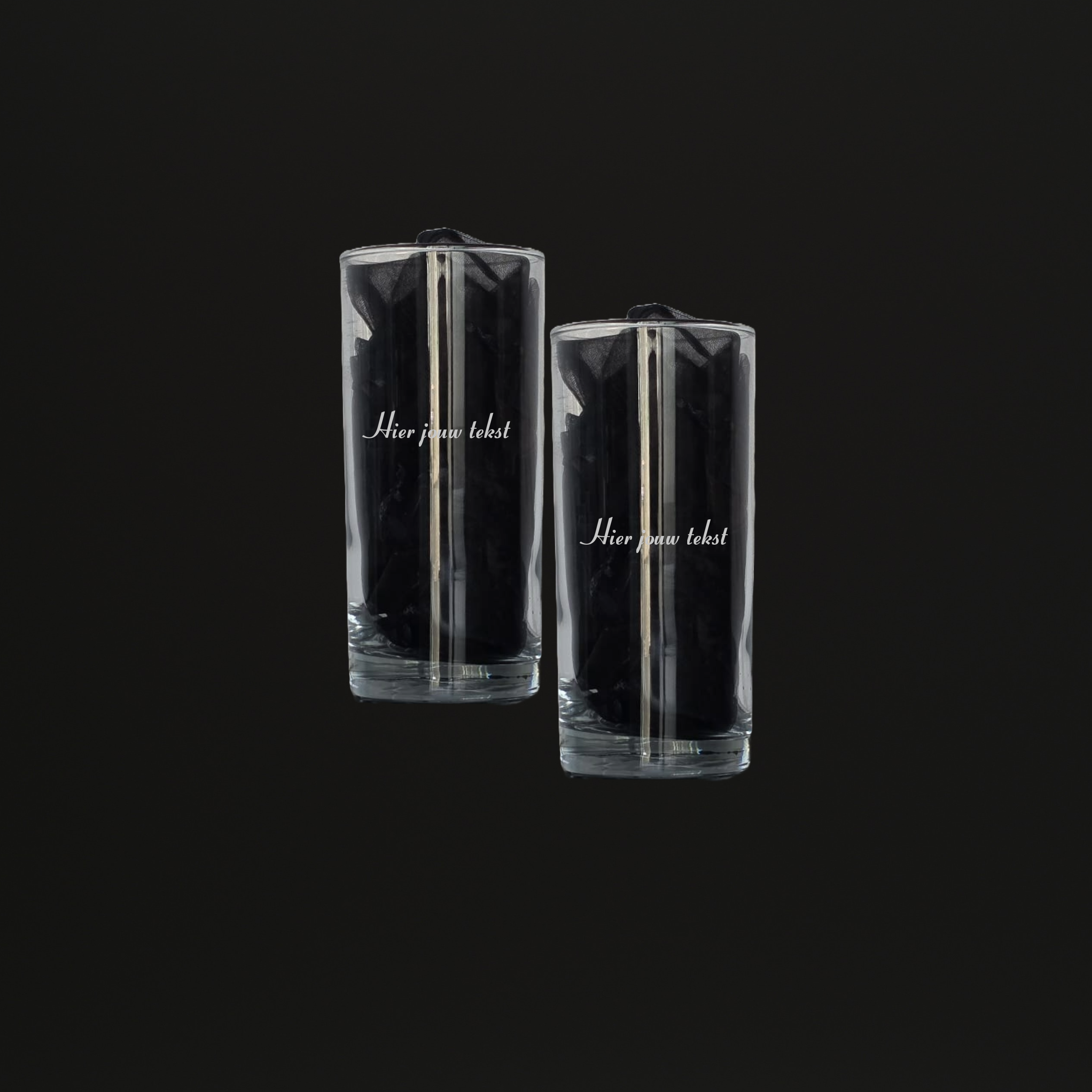 2 Glazen met eigen tekst of logo