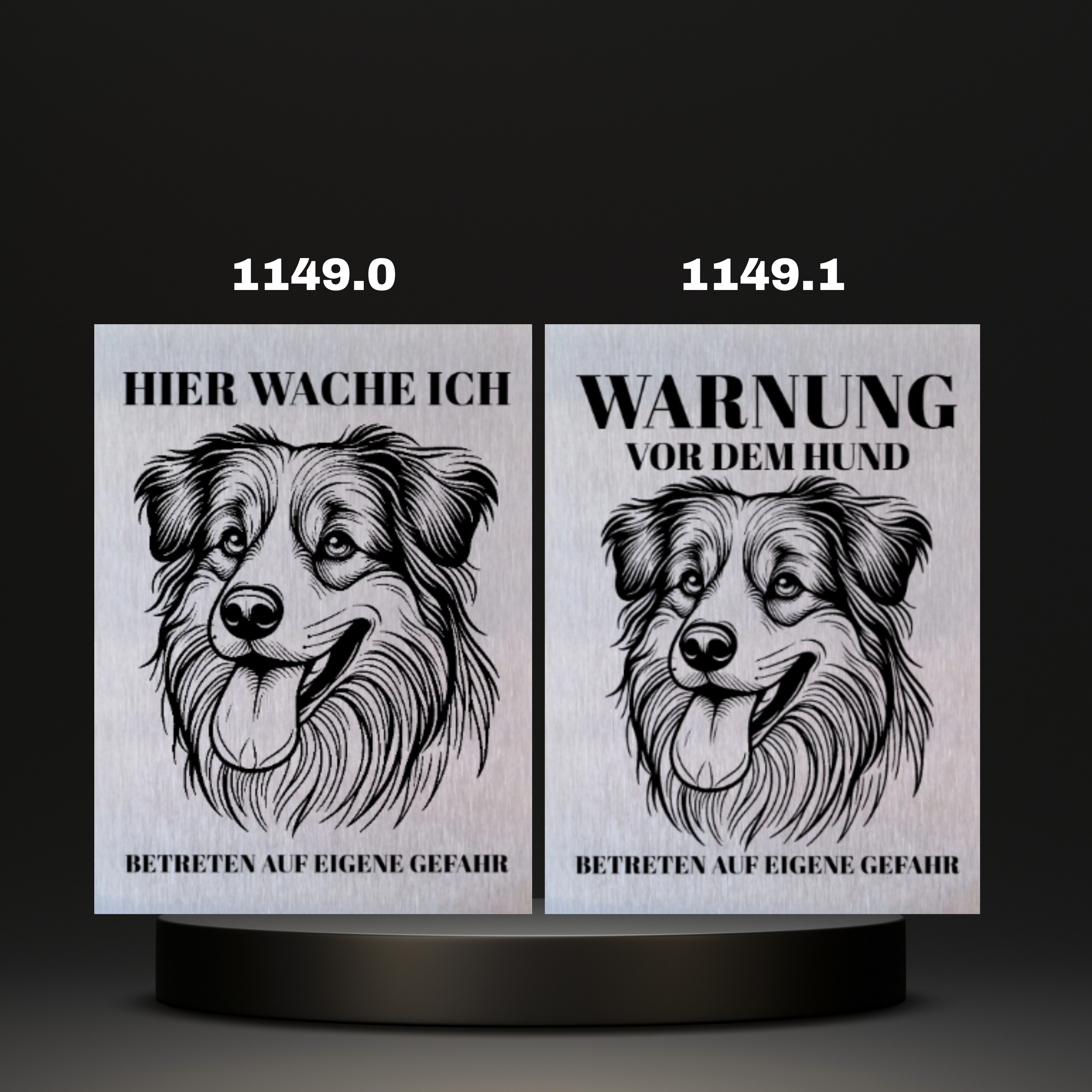 Warnshild Fertiges Design Schäferhund & Collie