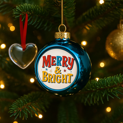 Kerstbal met eigen foto of logo